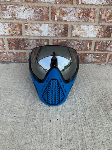 Used Virtue Vio Ascend Paintball Mask - Blue w/ Silver Mirror Lens