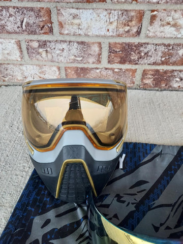 Used HK Army KLR Goggle - Black/Gold with additional Gold Lens