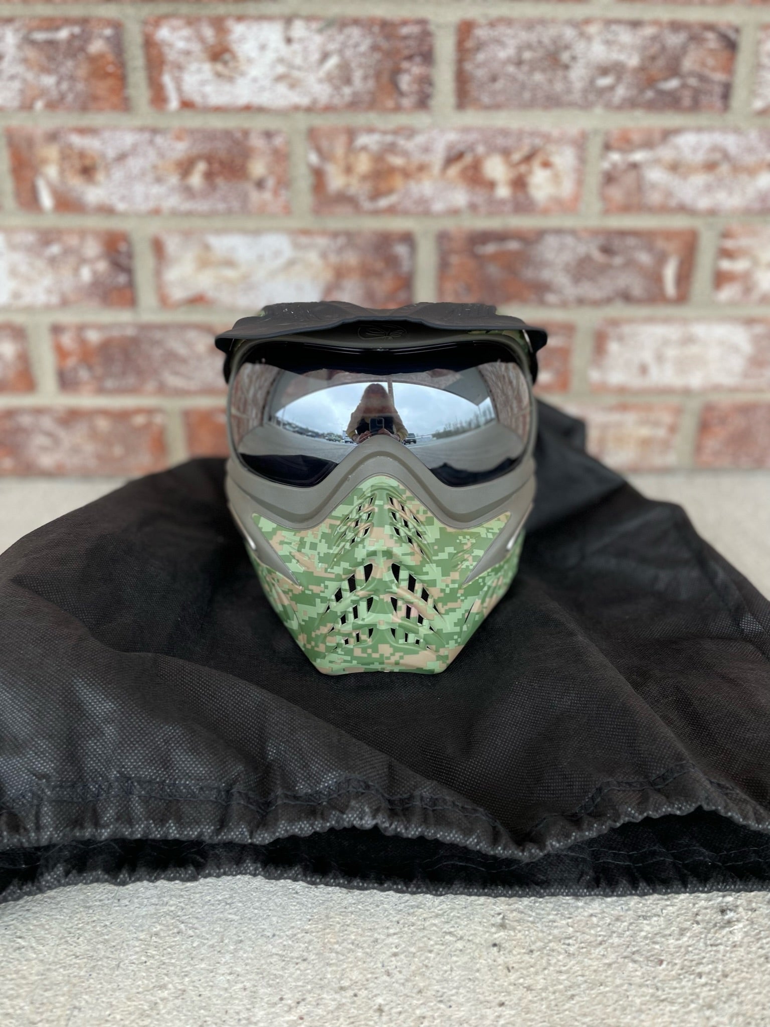 Used V-Force Grill SE Paintball Mask - Digital Camo w/ Visor and Soft goggle bag