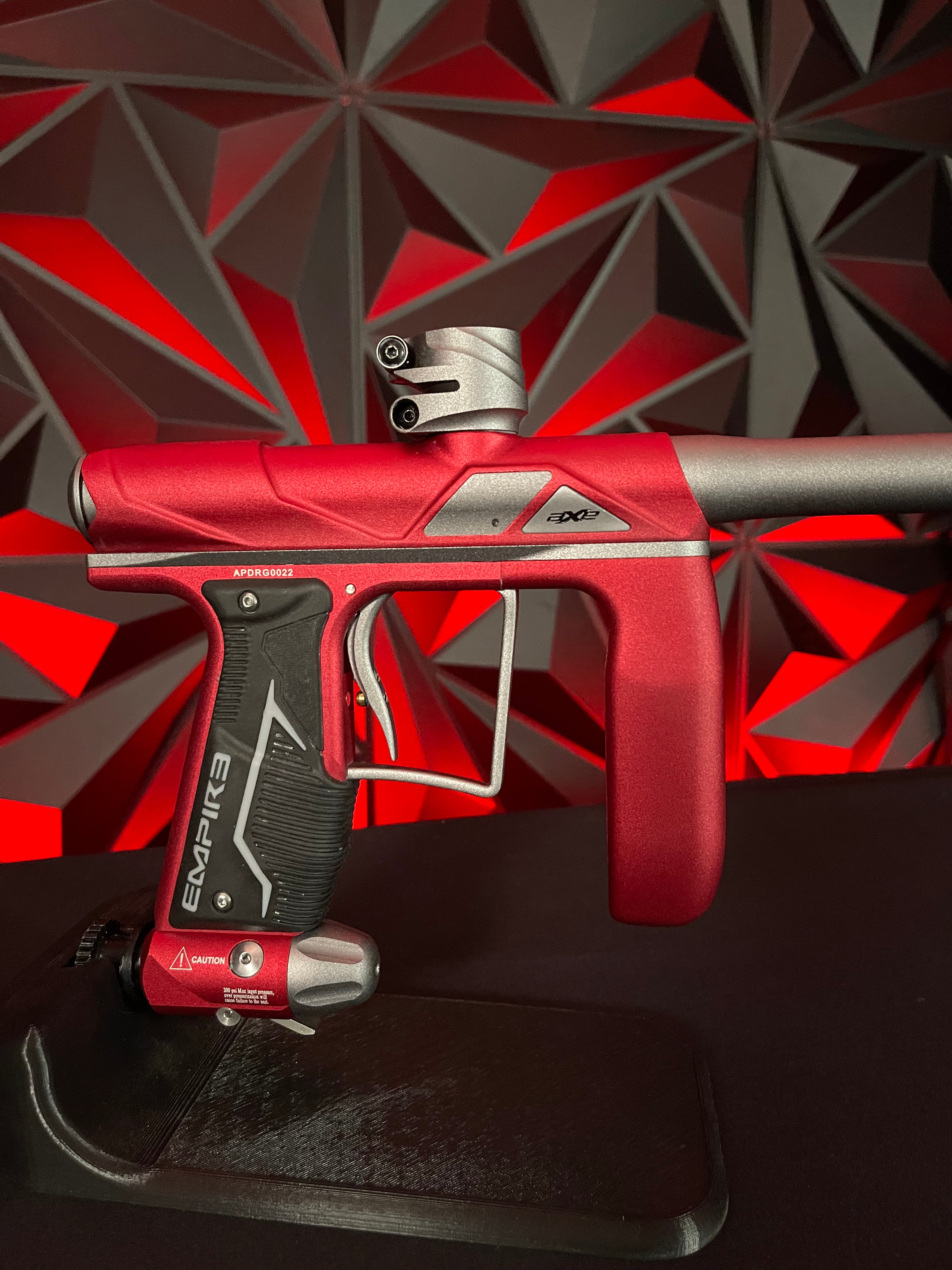 Used Empire Axe Pro Paintball Gun - Red/Pewter w/ Redline Board