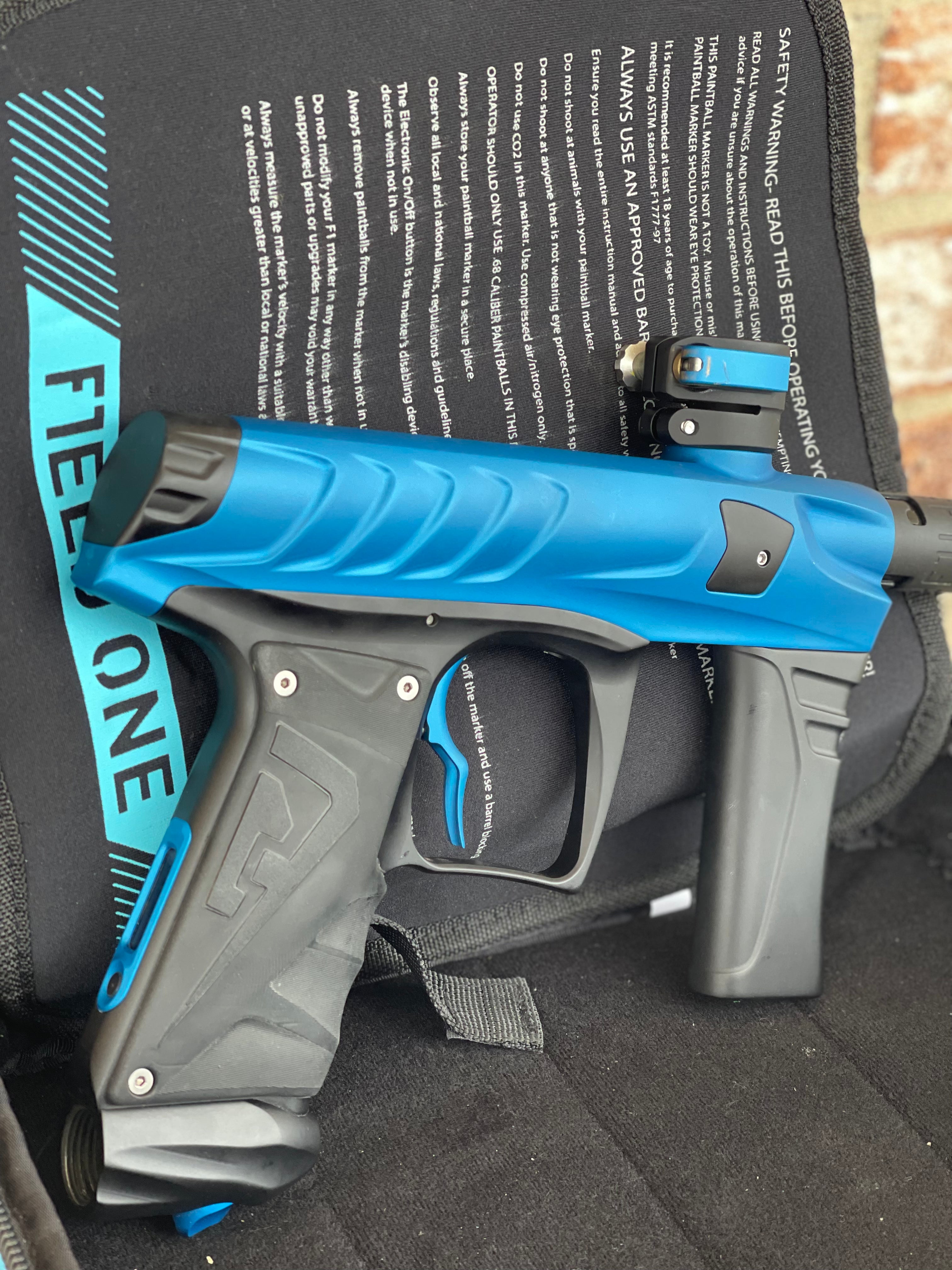 Used Field One Force Paintball Gun - Dust Blue with Full Acculock Barrel Kit