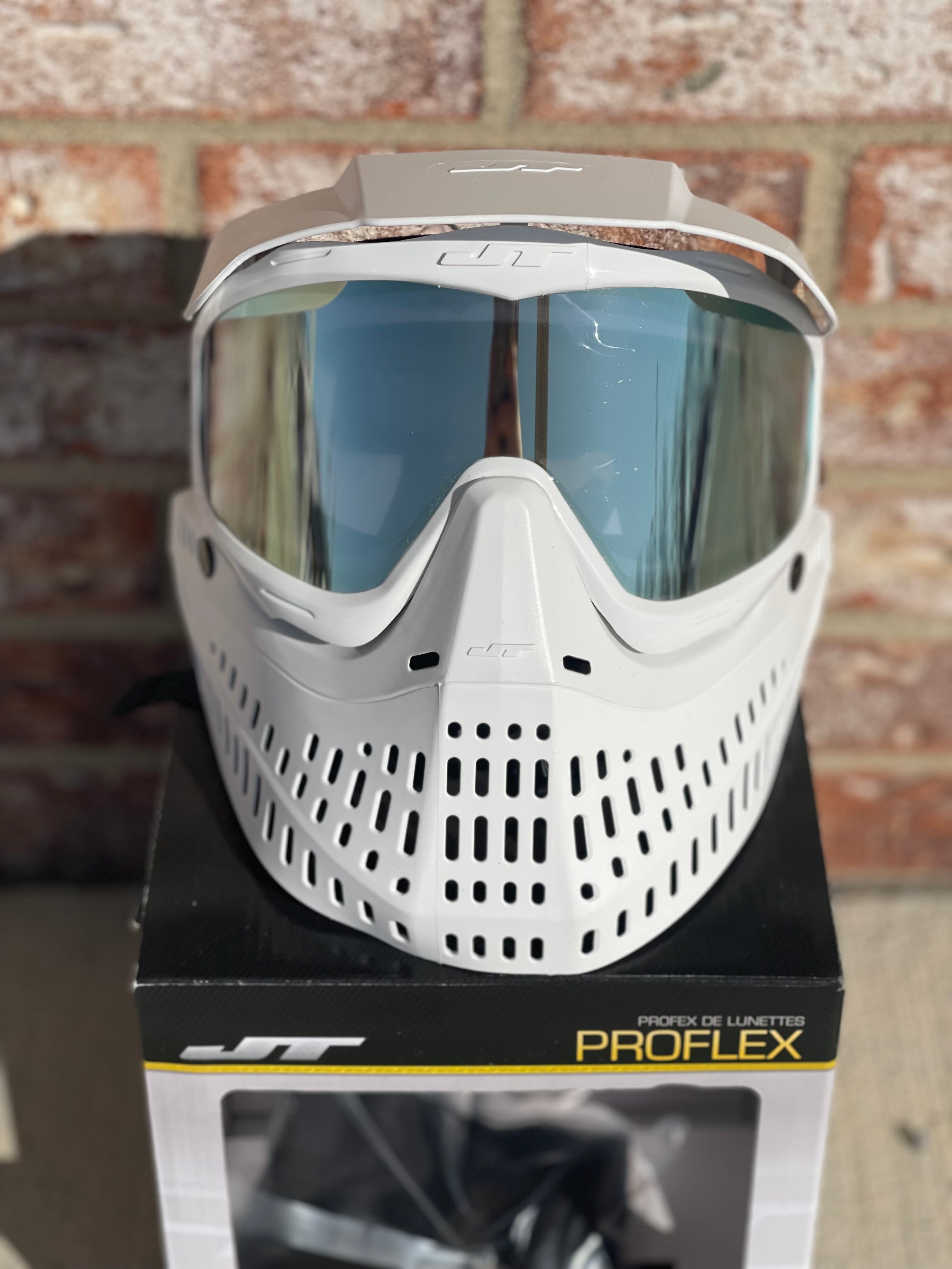 Used JT Proflex Paintball Mask - LE White w/Goggle Bag