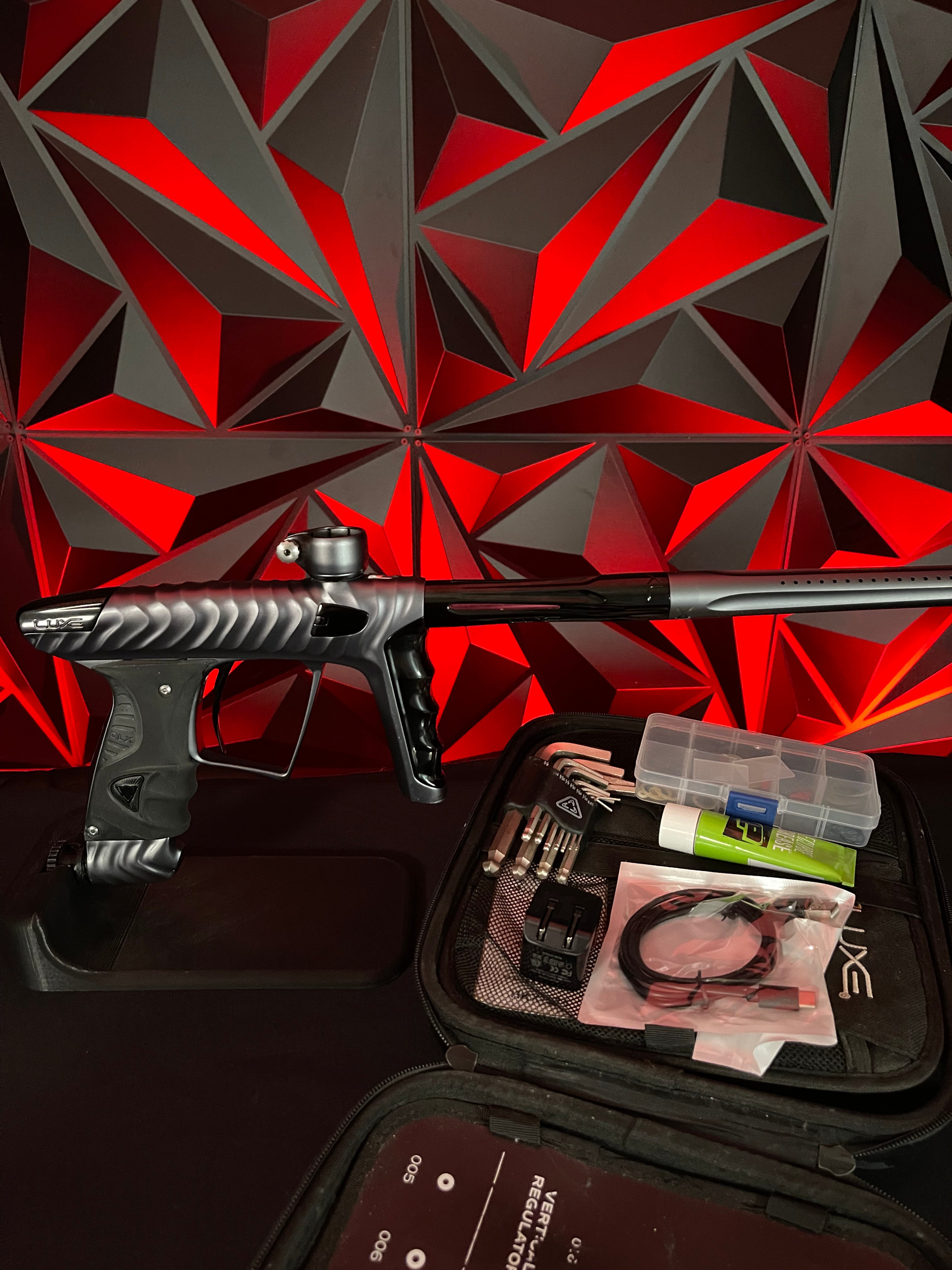 Used DLX Luxe X/HK Army Ripper Paintball Gun - Dust Pewter/ Polished B ...