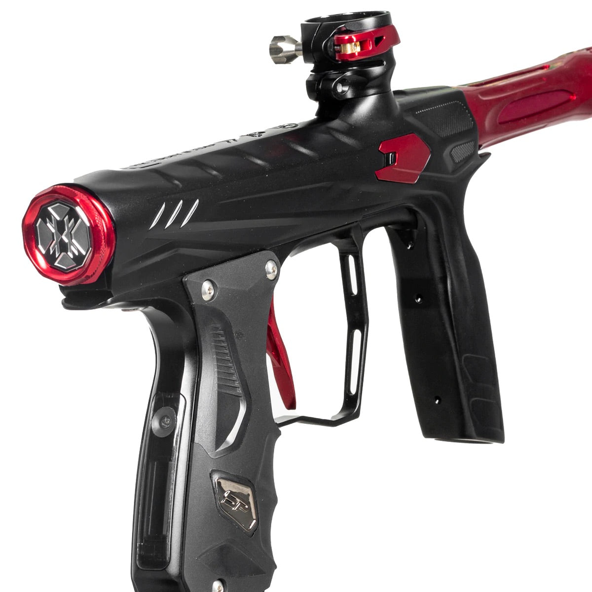 HK Army Shocker AMP Paintball Gun - Dust Black / Polished Red