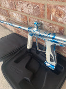 Used Shocker RSX Paintball Marker - Silver/Blue Splash