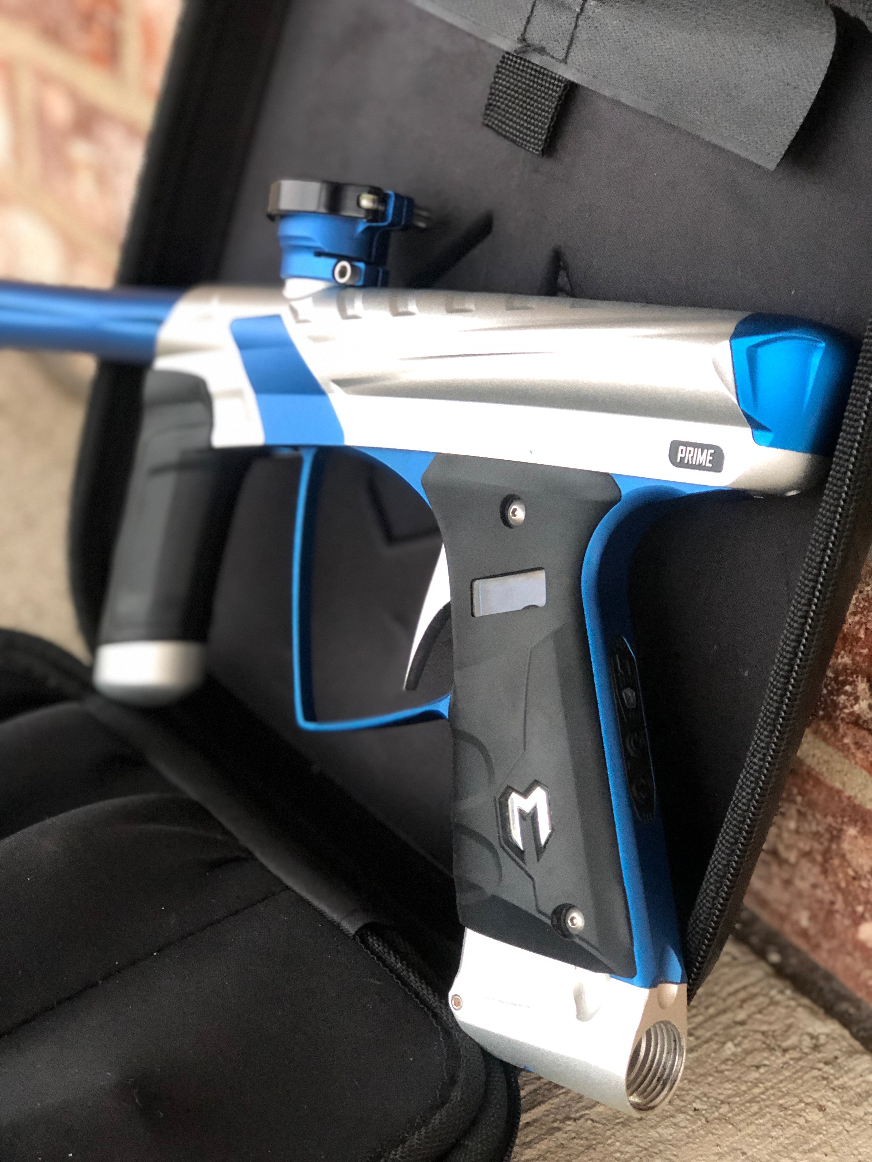 Used MacDev Prime XTS Paintball Gun - Silver/Blue