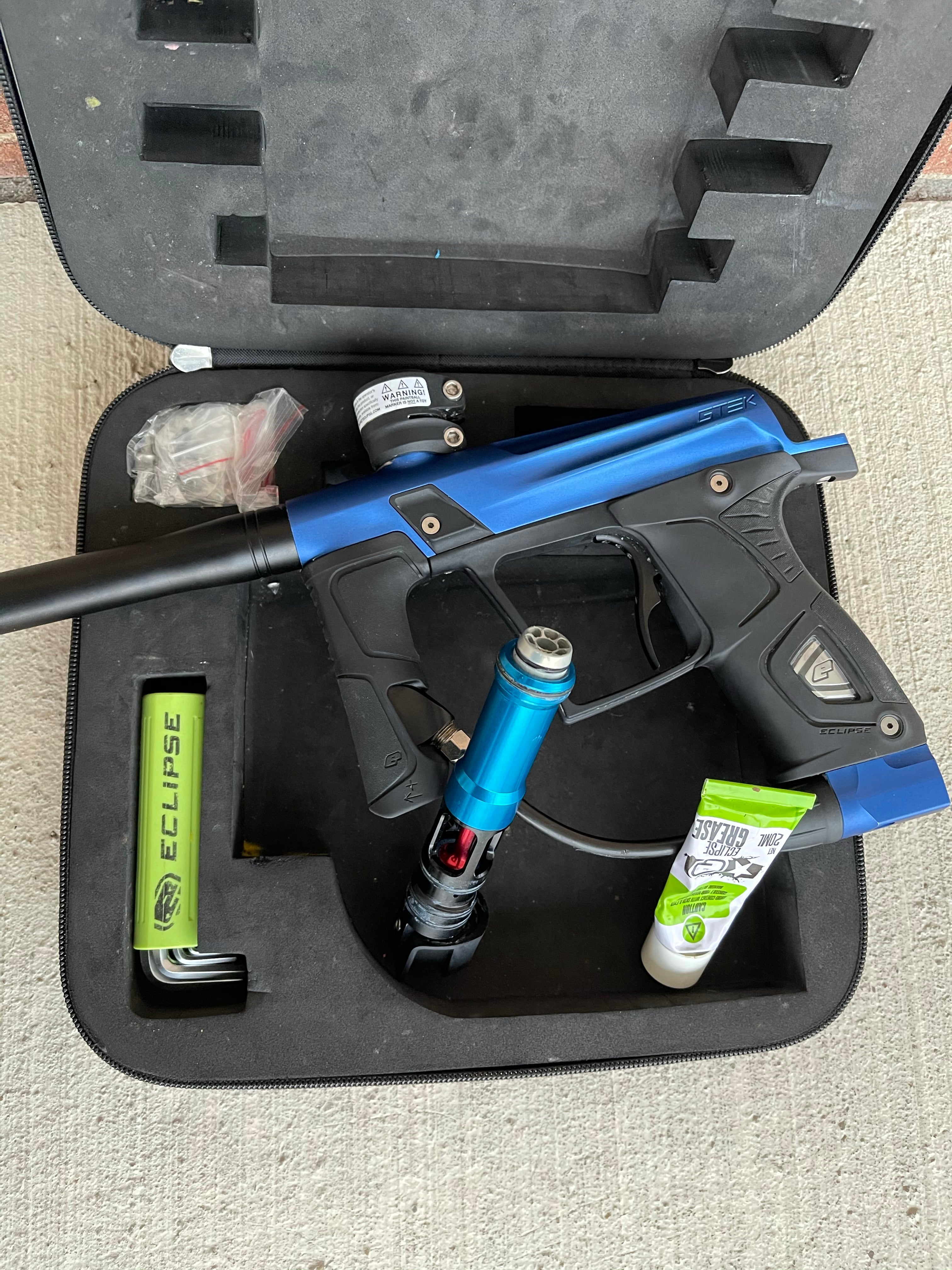 Used Planet Eclipse Gtek OLED Paintball Marker- Blue / Black