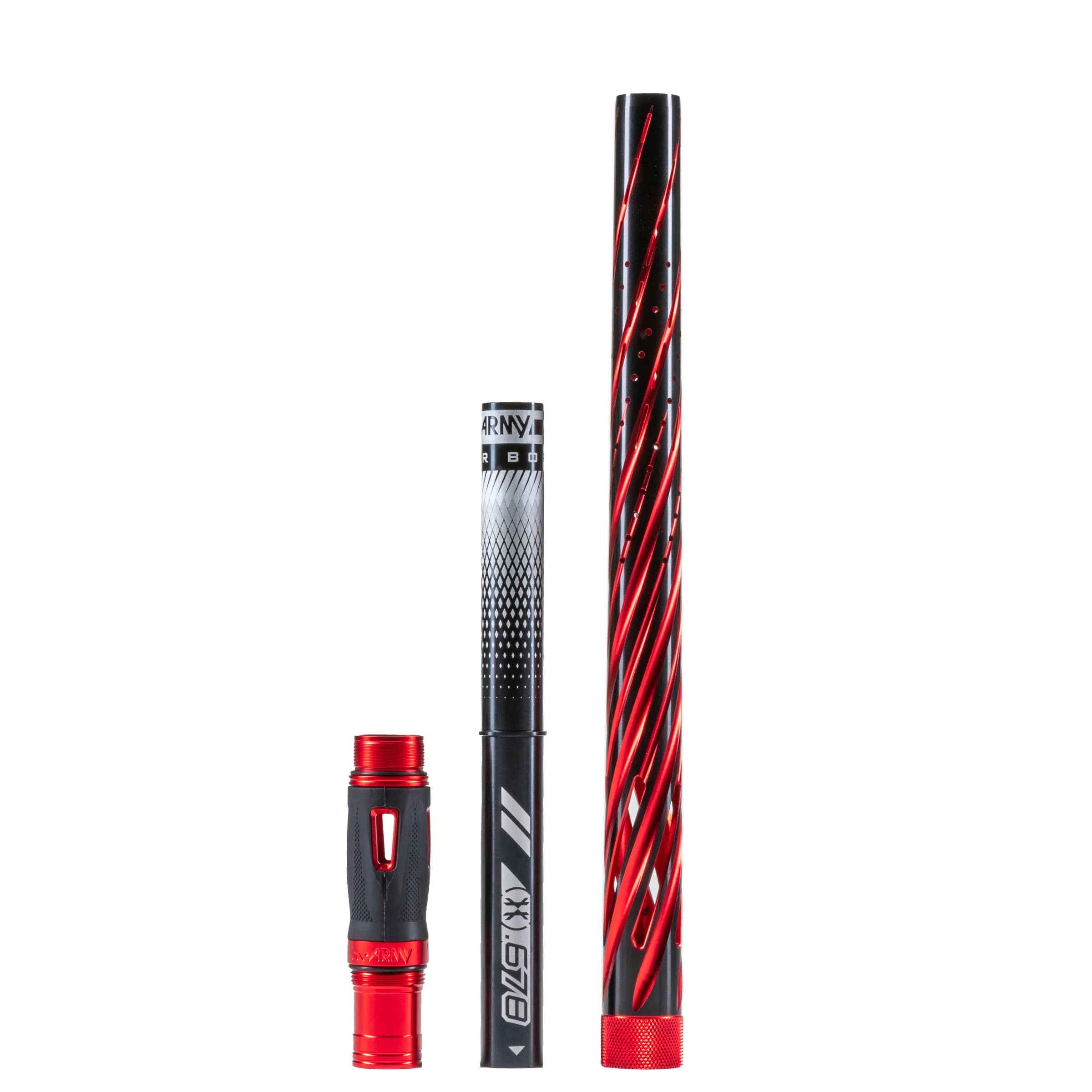 HK Army LAZR Barrel Kit - Elite Orbit - Autococker Thread - Dust Red/Black Inserts