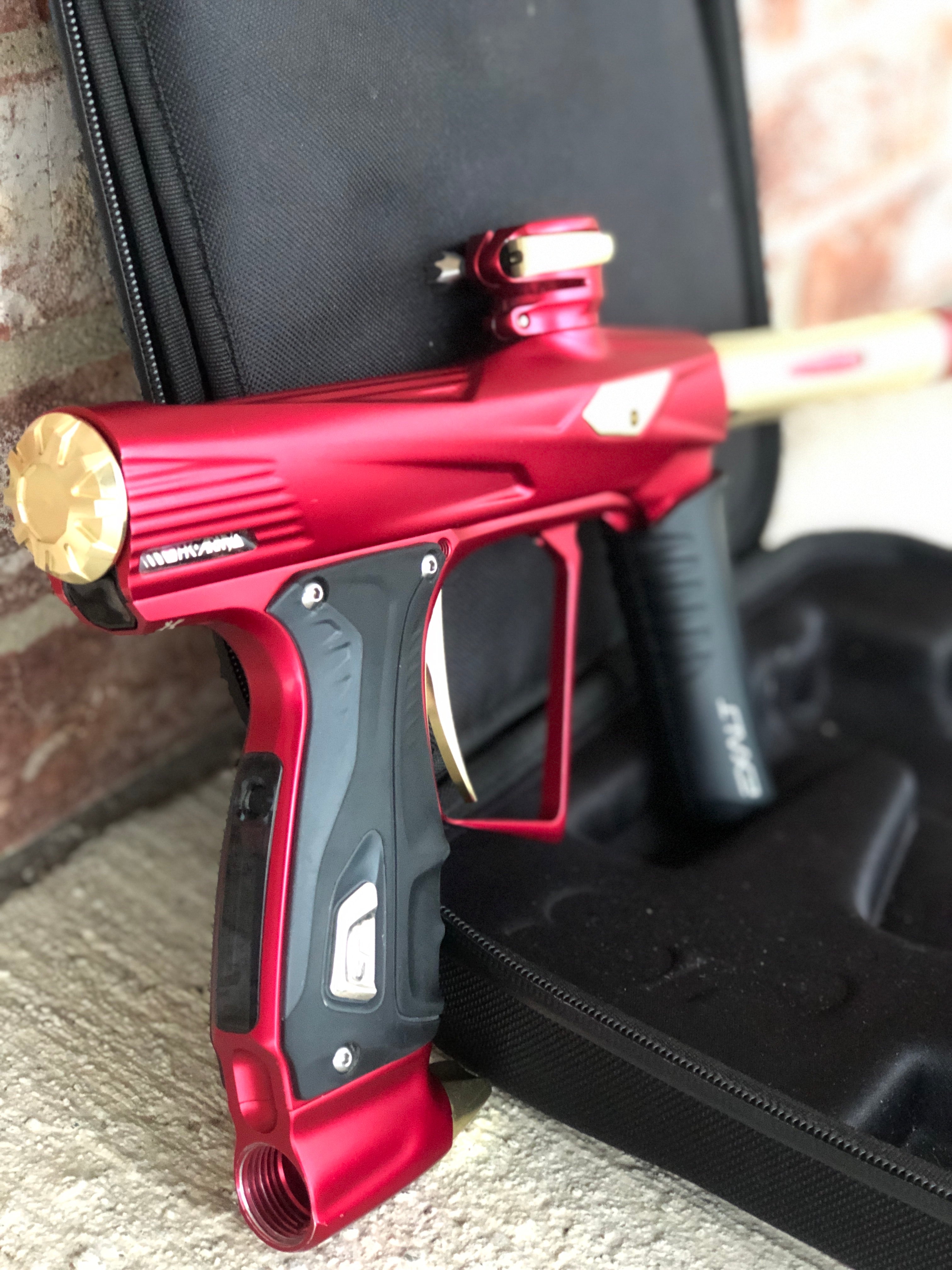 Used HK Army Shocker RSX Paintball Marker- Red / Gold