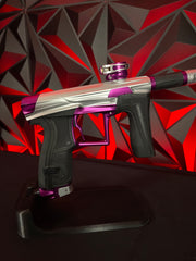 Used Planet Eclipse Geo 4 Paintball Gun - Silver/Purple w/2 FL Inserts