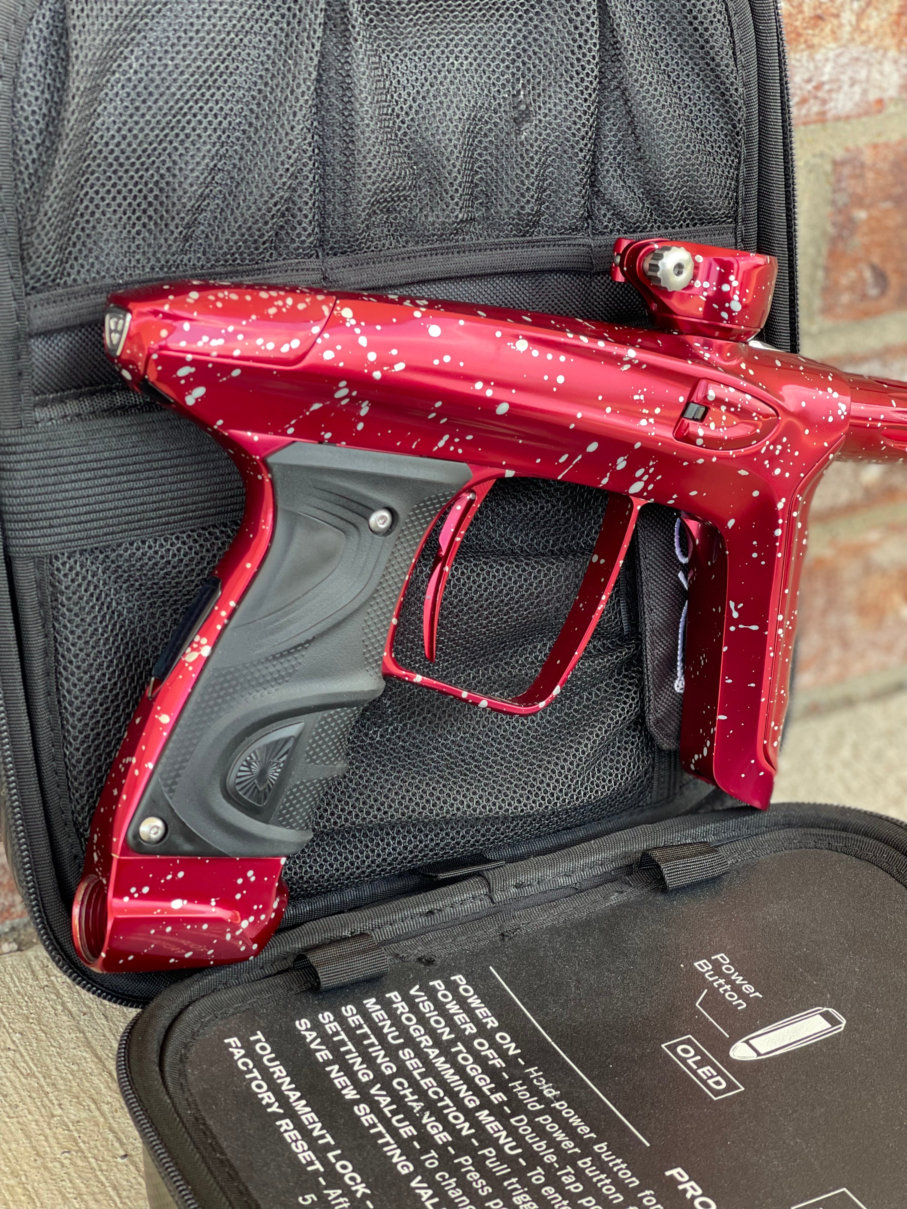 Used DLX Luxe TM40 Paintball Gun - LE Polished Red with White Speckling