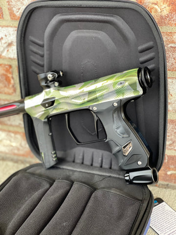 Used Shocker Amp Paintball Gun - JT Edition Scrambles Green w/ SSC Soft Tip Bolt and SSC Deuce Trigger