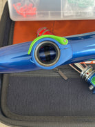 Used Dye DM14 Paintball Marker - Blue/Lime with New Lime Grips and Freak Bored UL Back