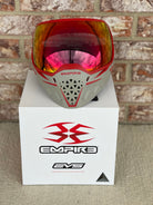 Used Empire EVS Paintball Mask - Grey/Red - w/ 2 additional Head Straps