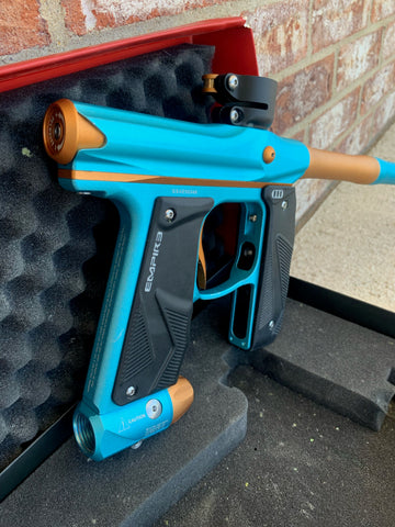 Used Empire Mini GS Paintball Gun - Dust Aqua/Orange