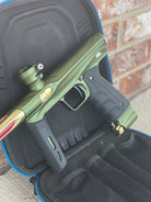 Used Shocker CVO Paintball Gun - Dust Olive/Polished Gold