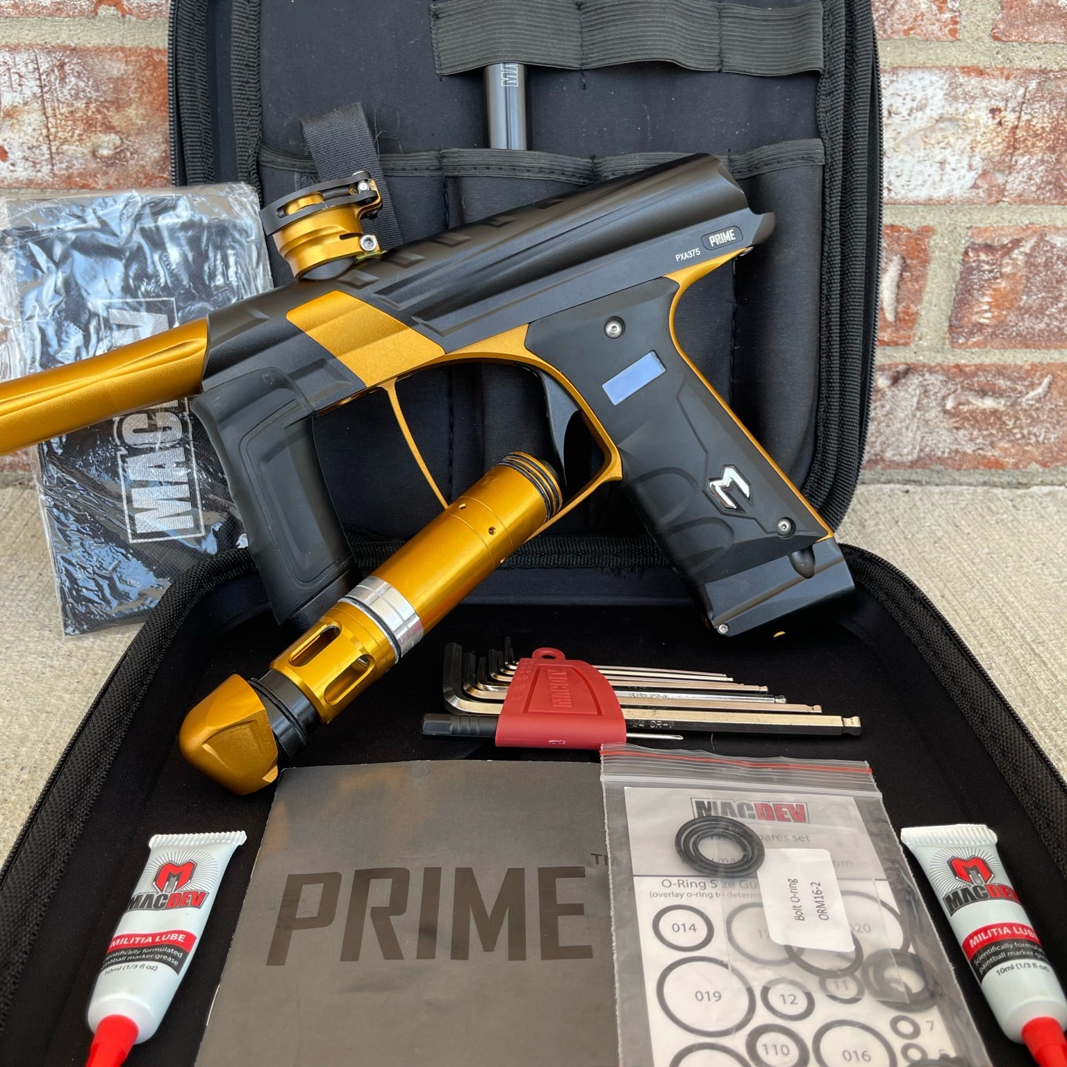 Used MacDev Prime XTS Paintball Gun - Dust Black/Gold