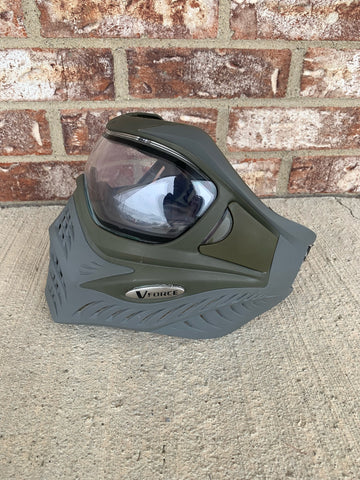 Used V-Force Grill Paintball Mask - Olive on Grey