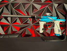 Used Planet Eclipse Lv1.6 Paintball Gun - Zircon (Teal / Grey) w/ White Grip Kit & 1R Deuce Trigger