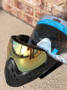 Used Virtue Ascend Paintball Mask - Black w/ Smoke & Gold Mirror Lens