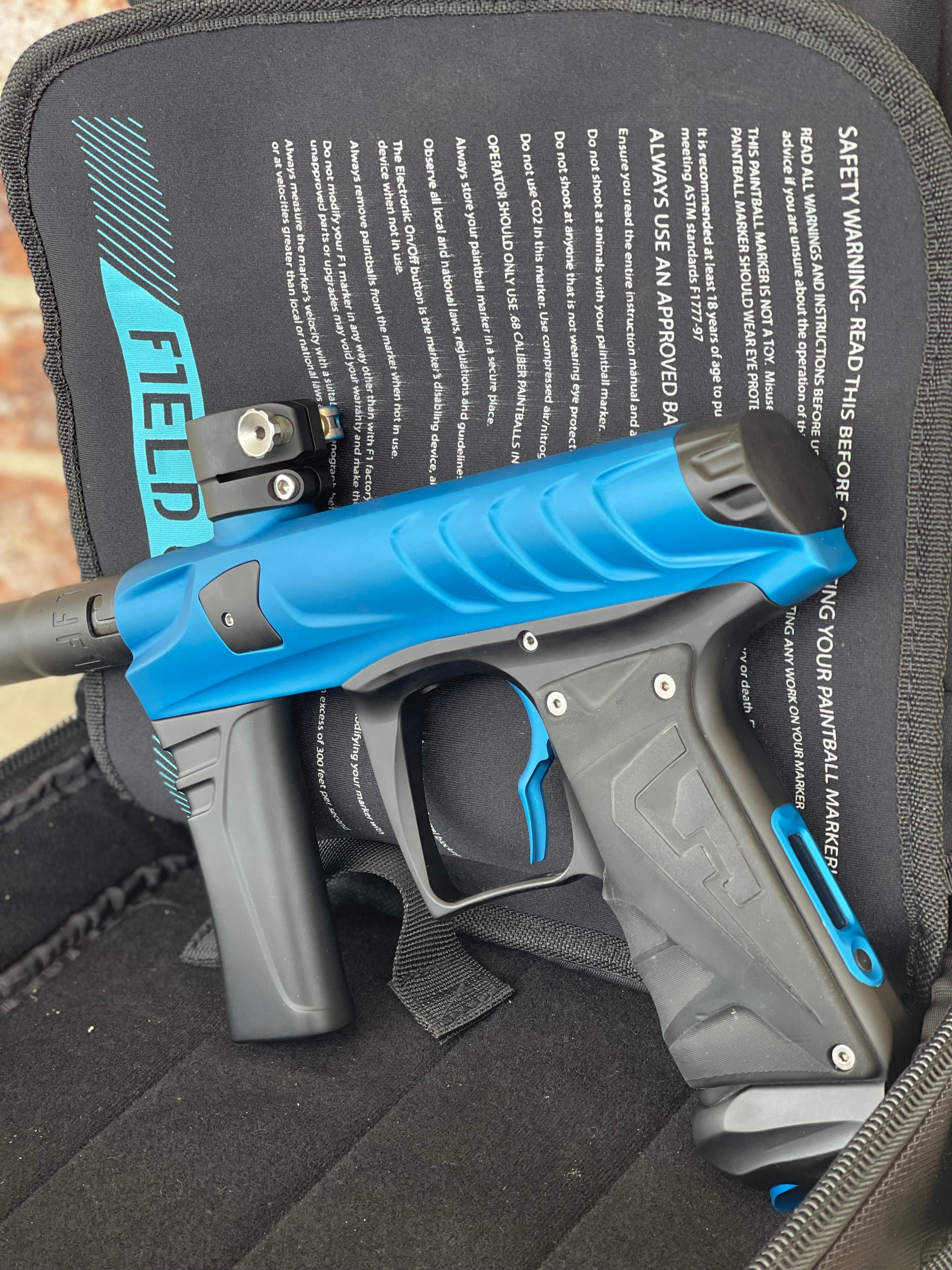 Used Field One Force Paintball Gun - Dust Blue with Full Acculock Barrel Kit