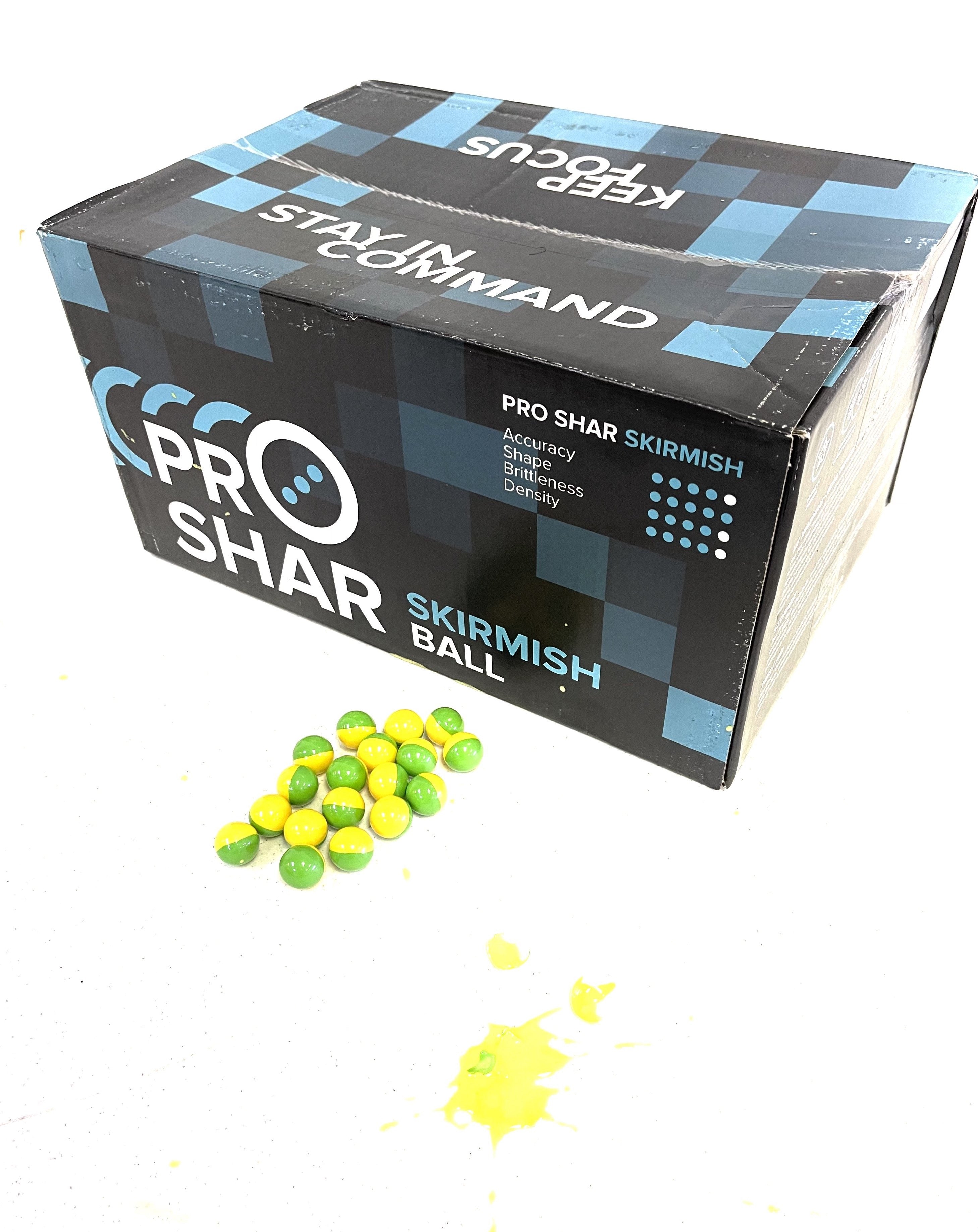 ProShar Skirmish Paintballs - 2000 Count - Green/Yellow Shell - Yellow Fill