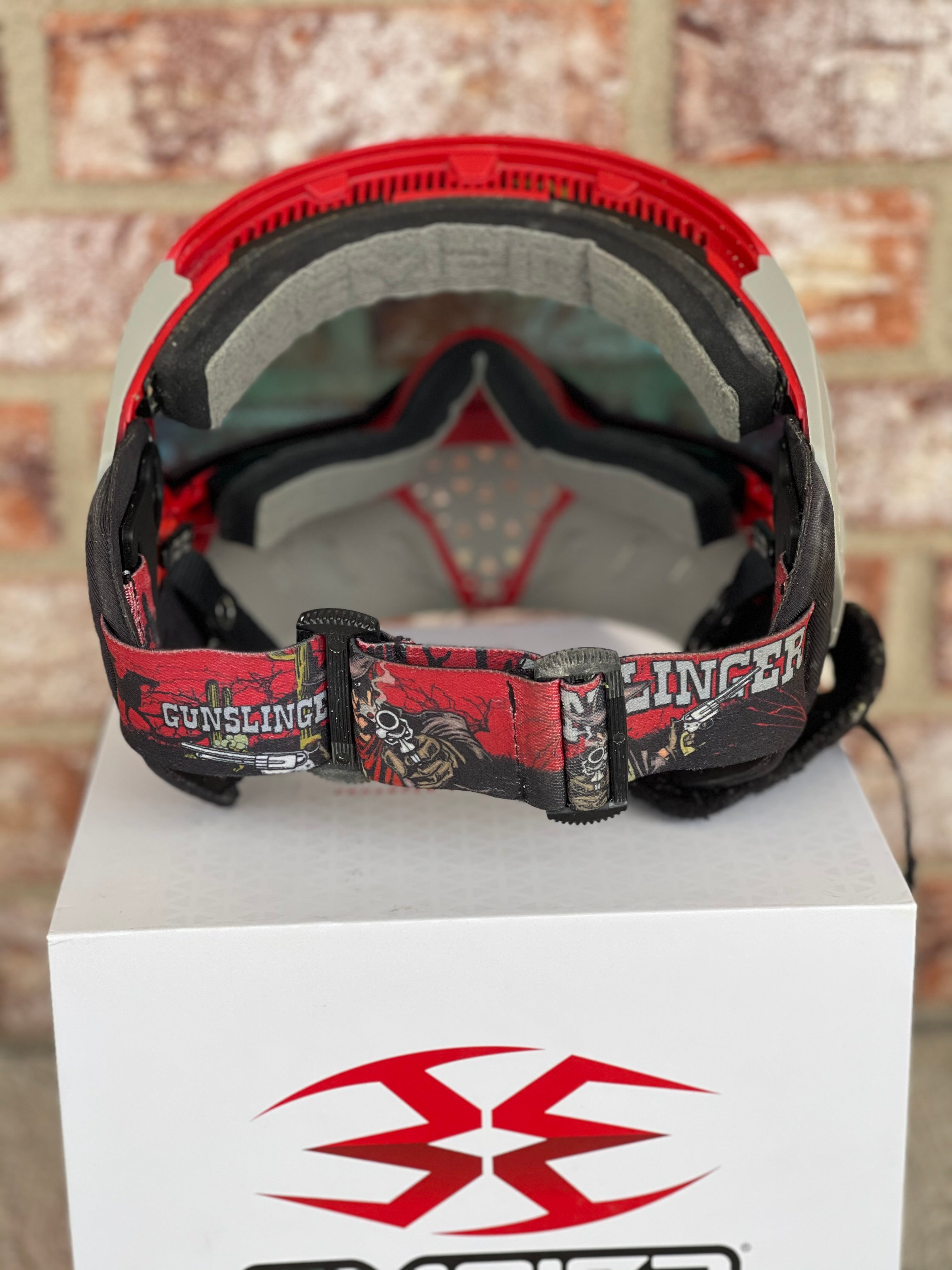 Used Empire EVS Paintball Mask - Grey/Red - w/ 2 additional Head Straps