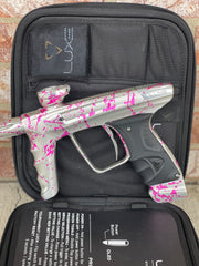Used DLX Luxe X Paintball Gun - Silver Pink Splash