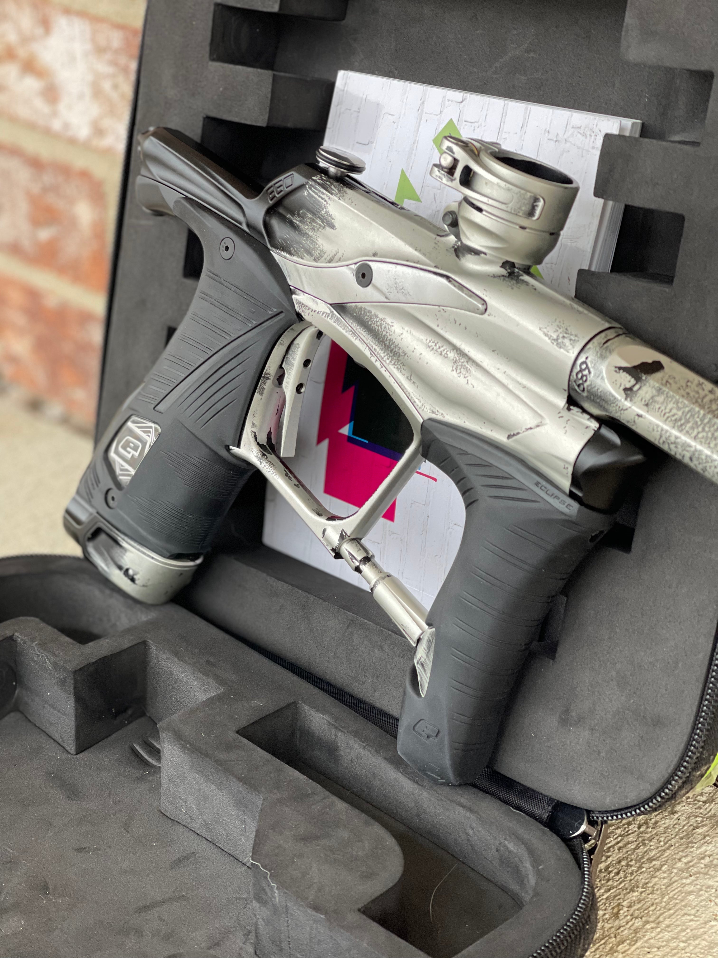 Used Planet Eclipse Ego Lv1.5 Paintball Marker- Silver/Black Fade Custom Anno