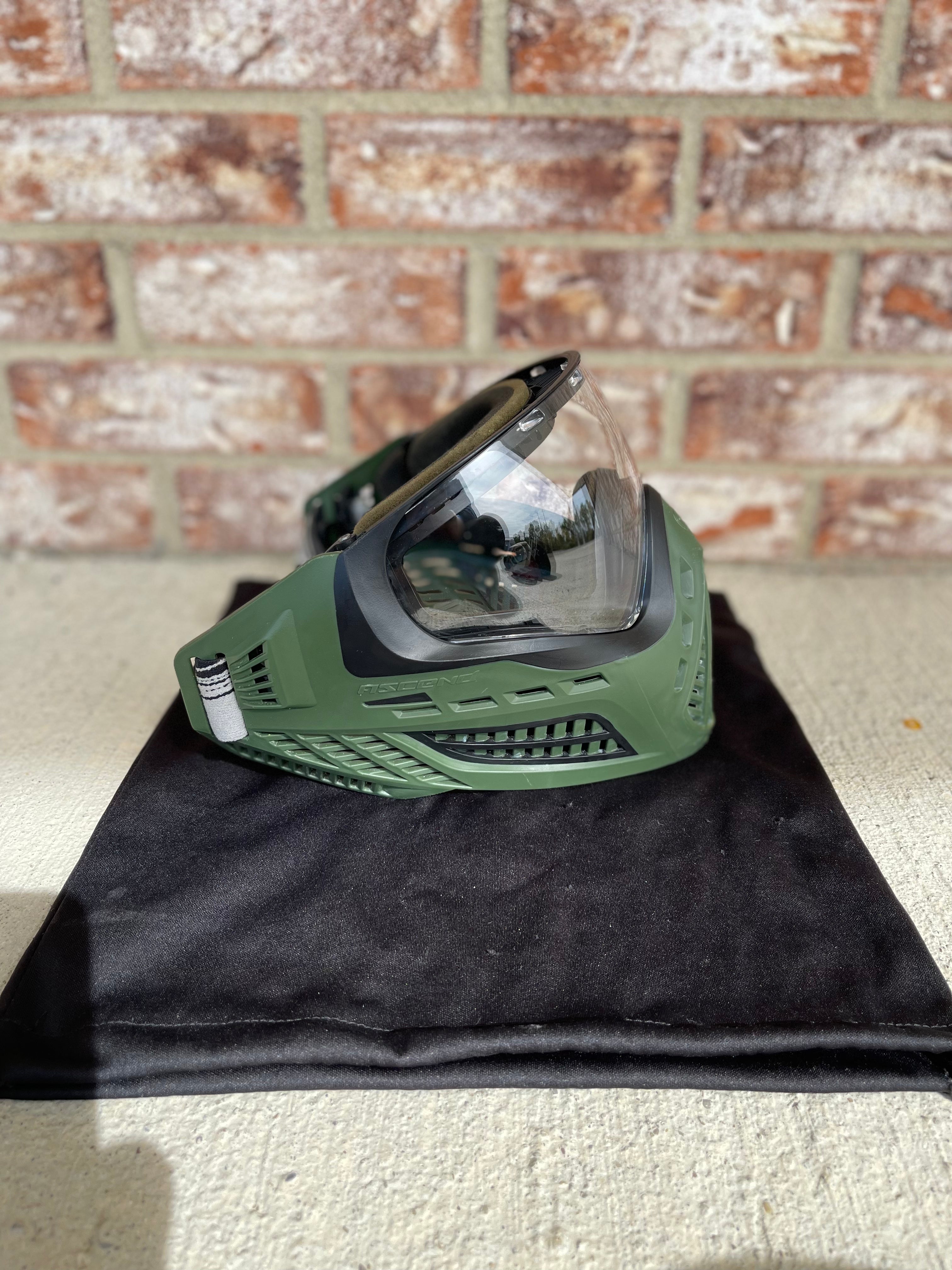Used Virtue Vio Ascend AF Paintball Mask Olive w/ Clear Lens and Sof