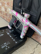 Used DLX Luxe X Paintball Gun - Silver Pink Splash