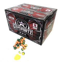 GI Sportz 3 Star Paintballs - 2000 Paintballs - Magma / Pine Shell - Yellow Fill