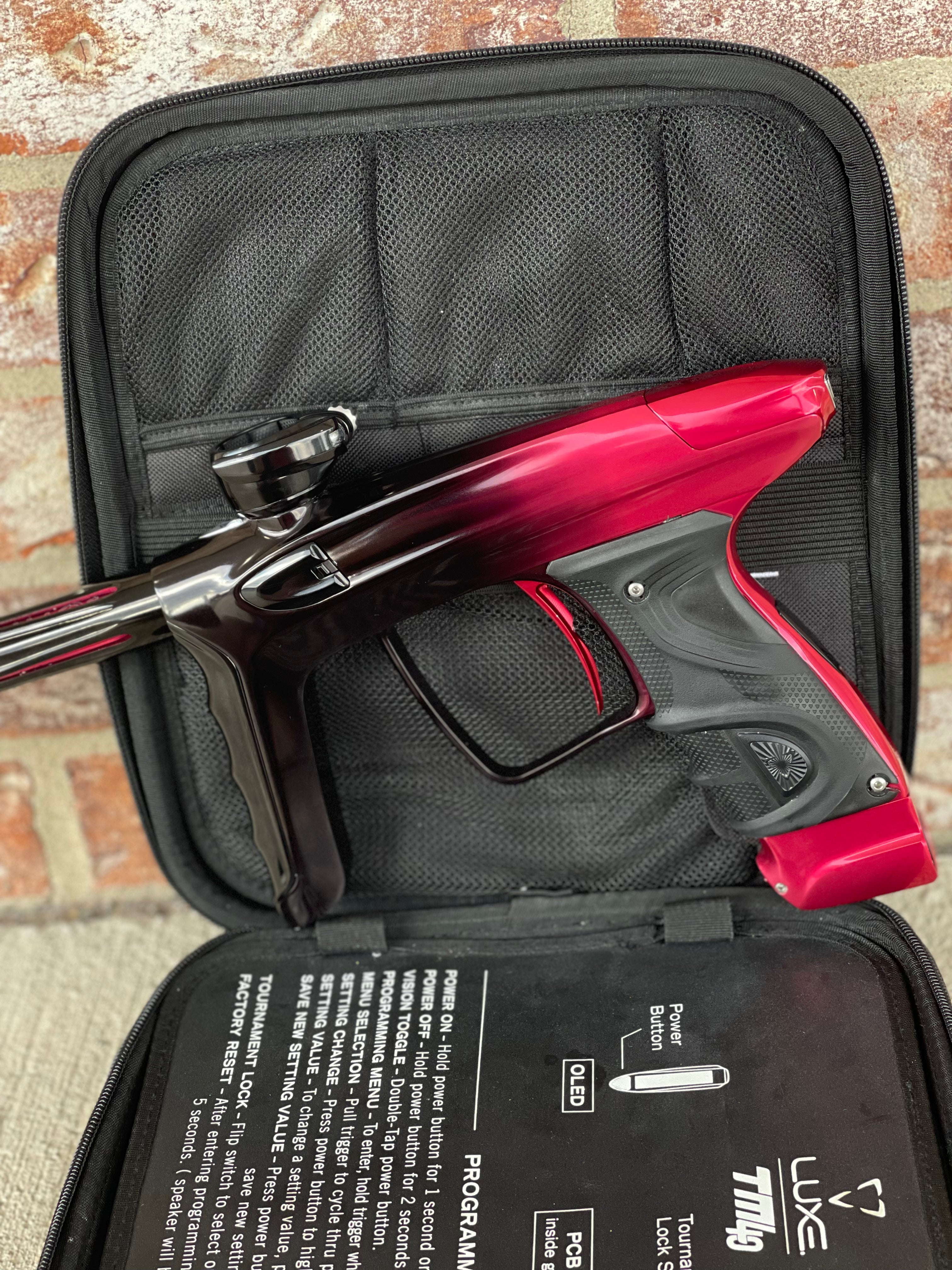 Used DLX Luxe TM40 Paintball Gun - LE Polished Red/Black Fade