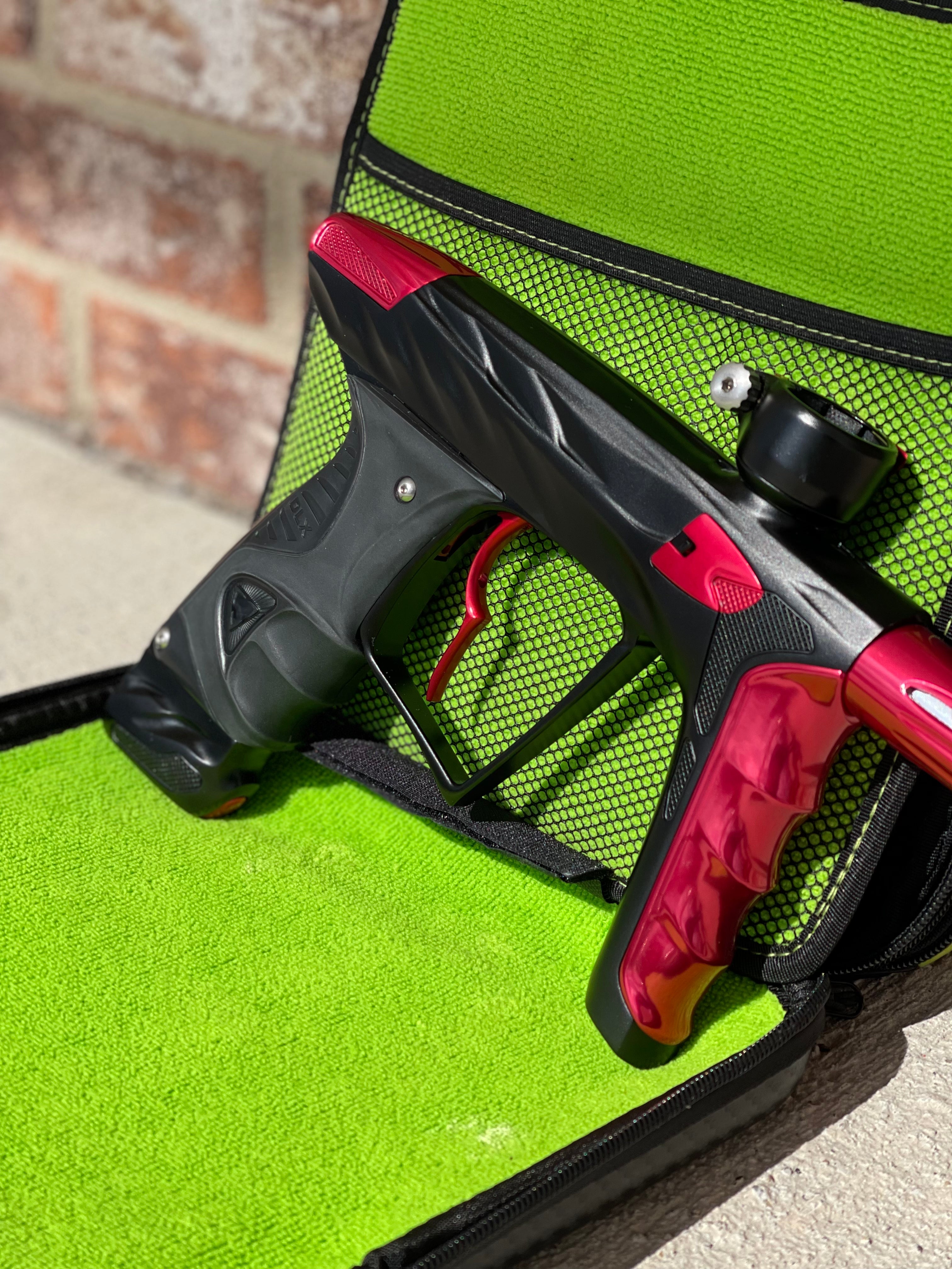 Used DLX HK Army A51 Luxe X Paintball Gun - Dust Black / Polished Red