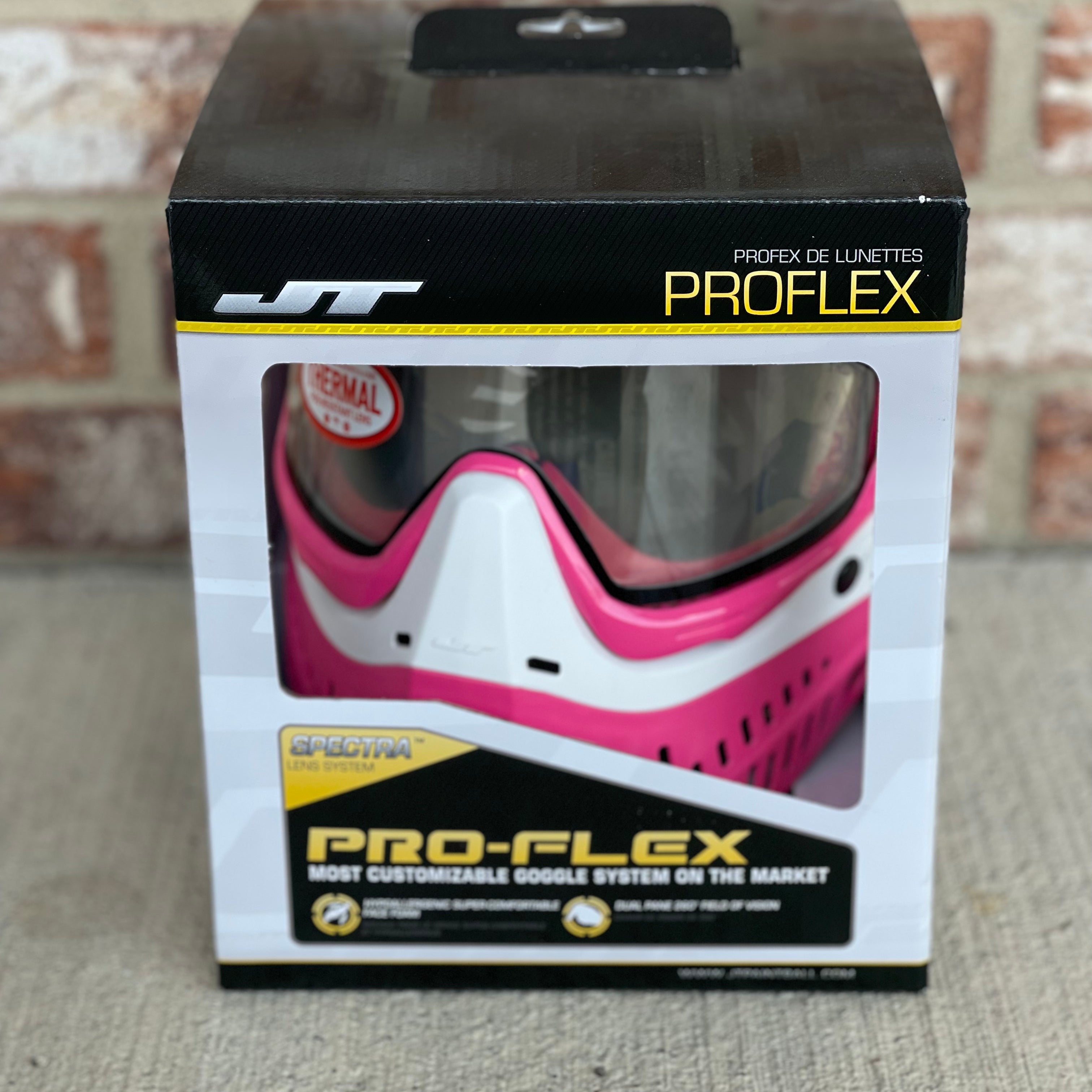 Used JT Proflex Paintball Mask - LE White & Fuchsia Pink w/ Clear Lens