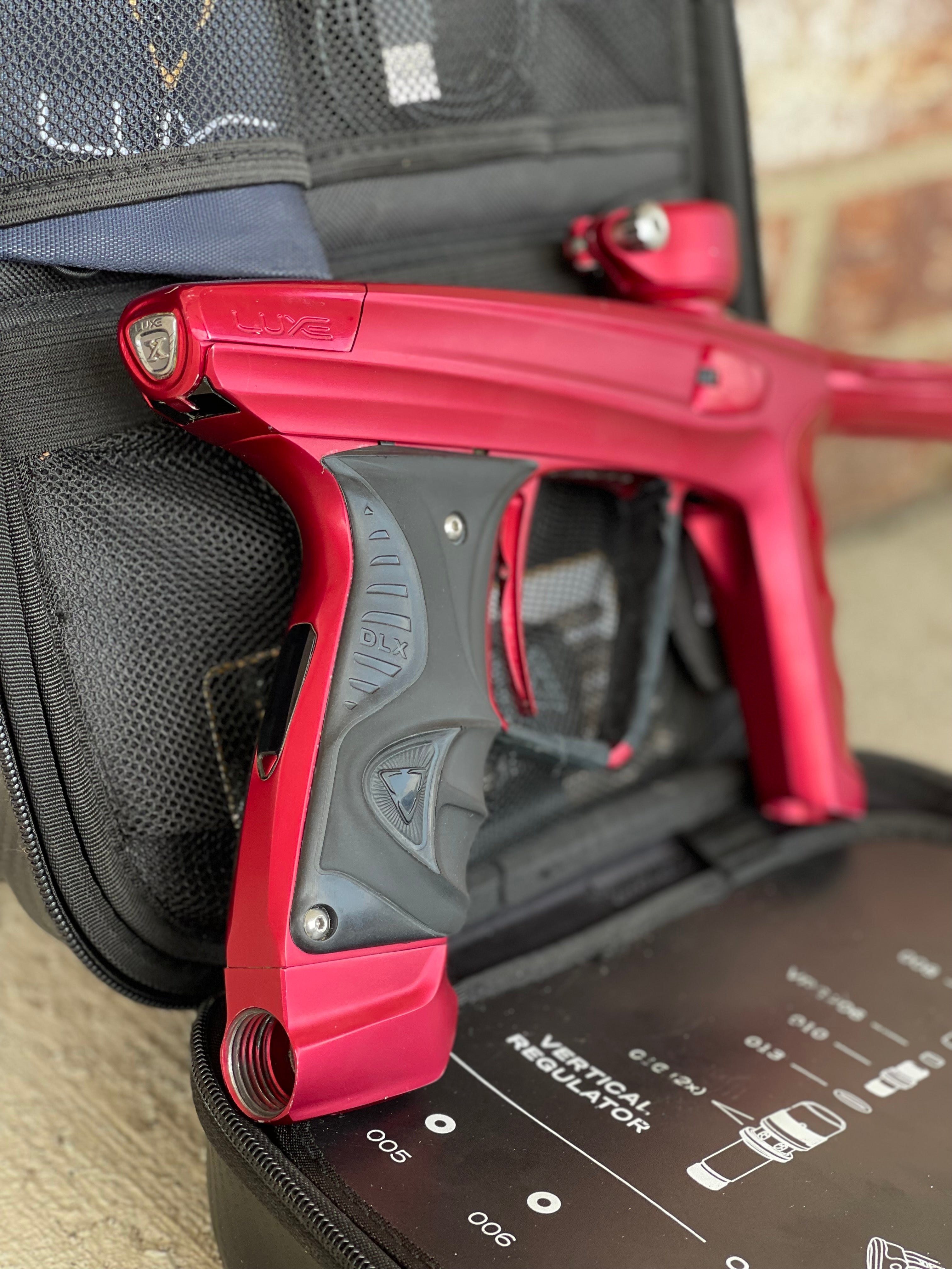Used DLX Luxe X Paintball Gun - Dust Red / Gloss Red