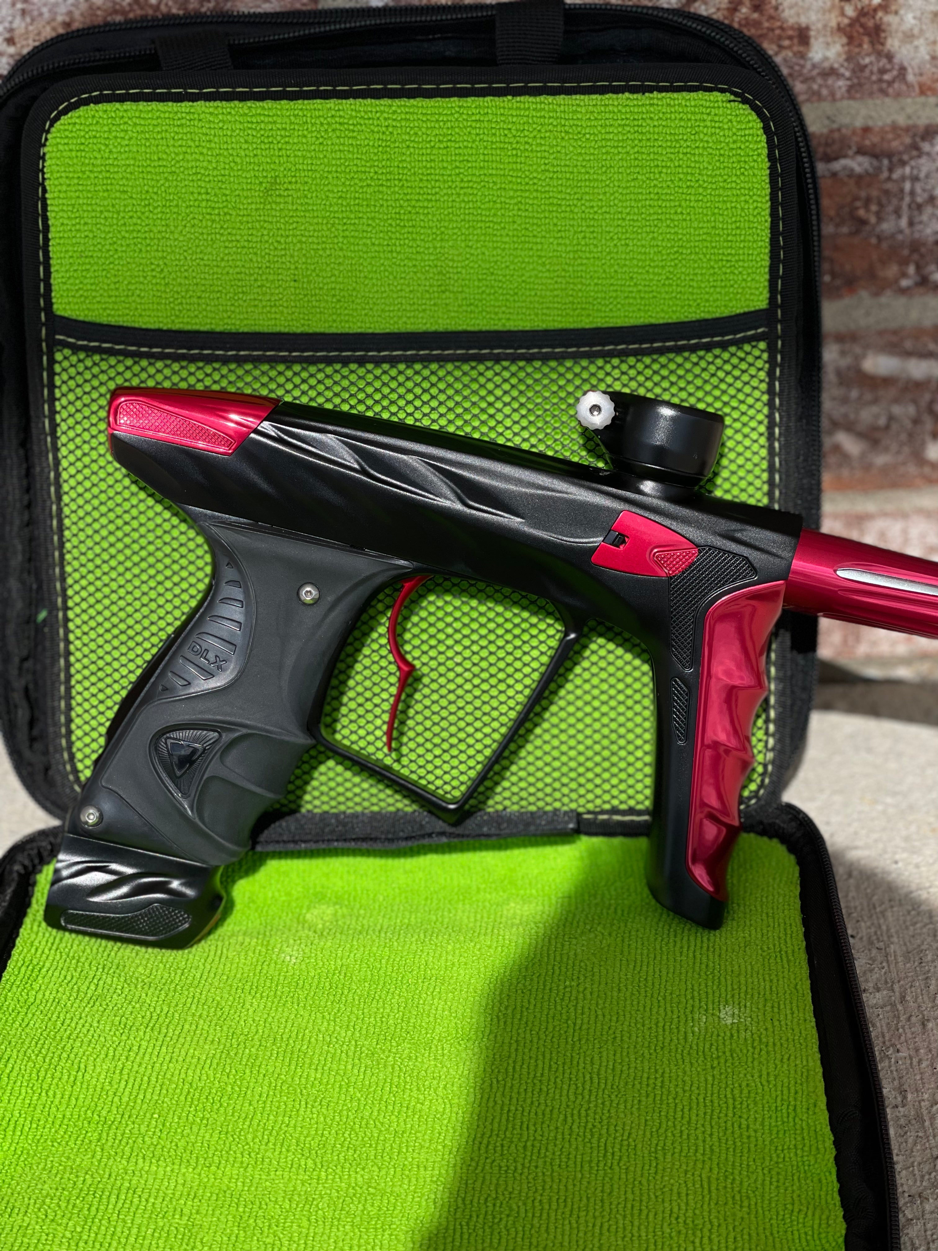 Used DLX HK Army A51 Luxe X Paintball Gun - Dust Black / Polished Red