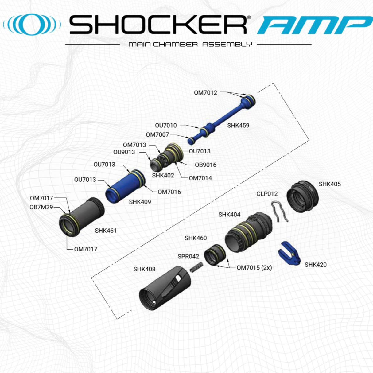 SP Shocker Amp Main Chamber Assembly Parts List - Pick the Part You Need!