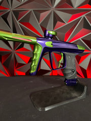 Used DLX Luxe X Paintball Gun - Gloss Purple / Gloss Lime w/ Deuce Trigger