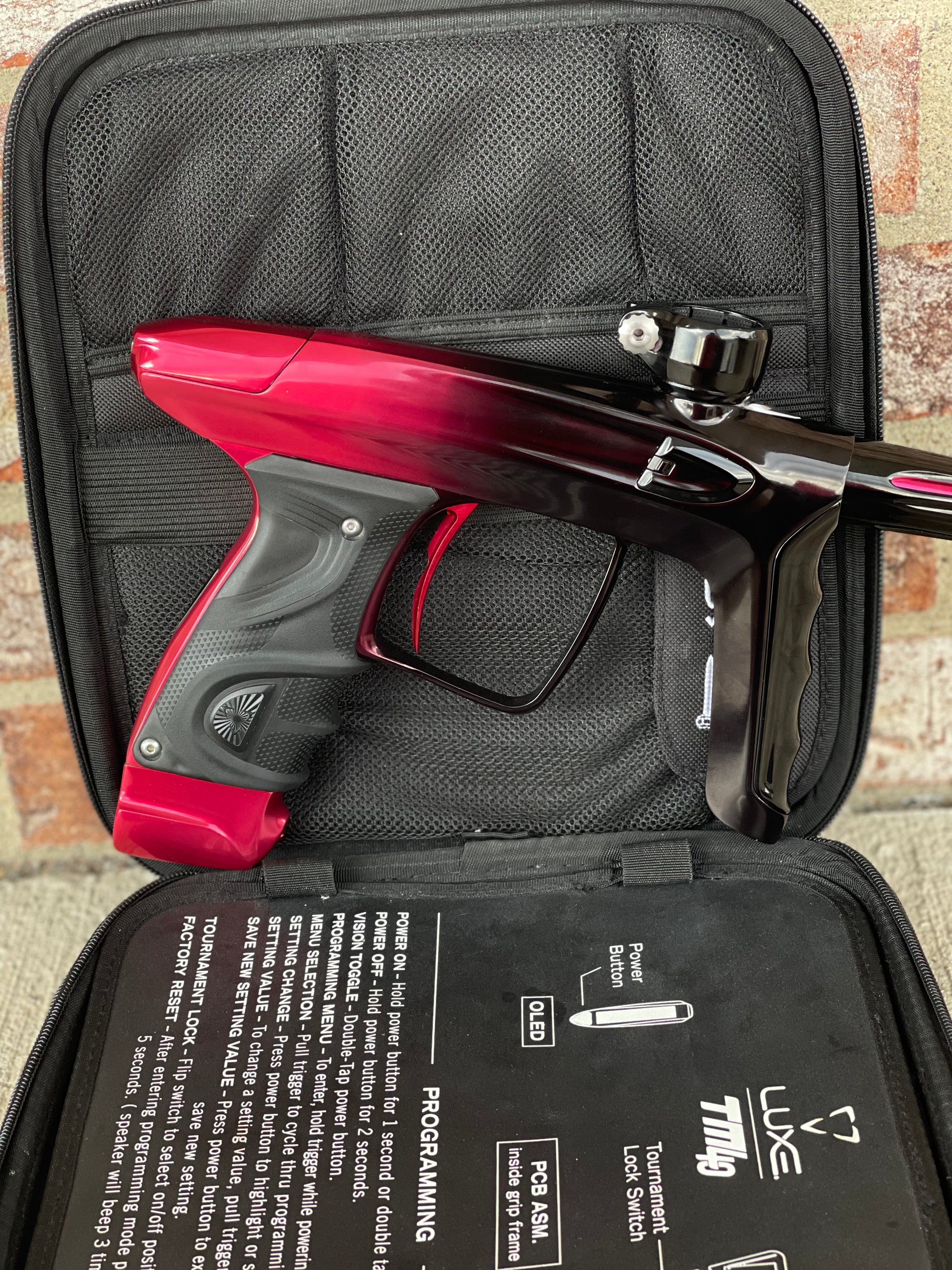 Used DLX Luxe TM40 Paintball Gun - LE Polished Red/Black Fade