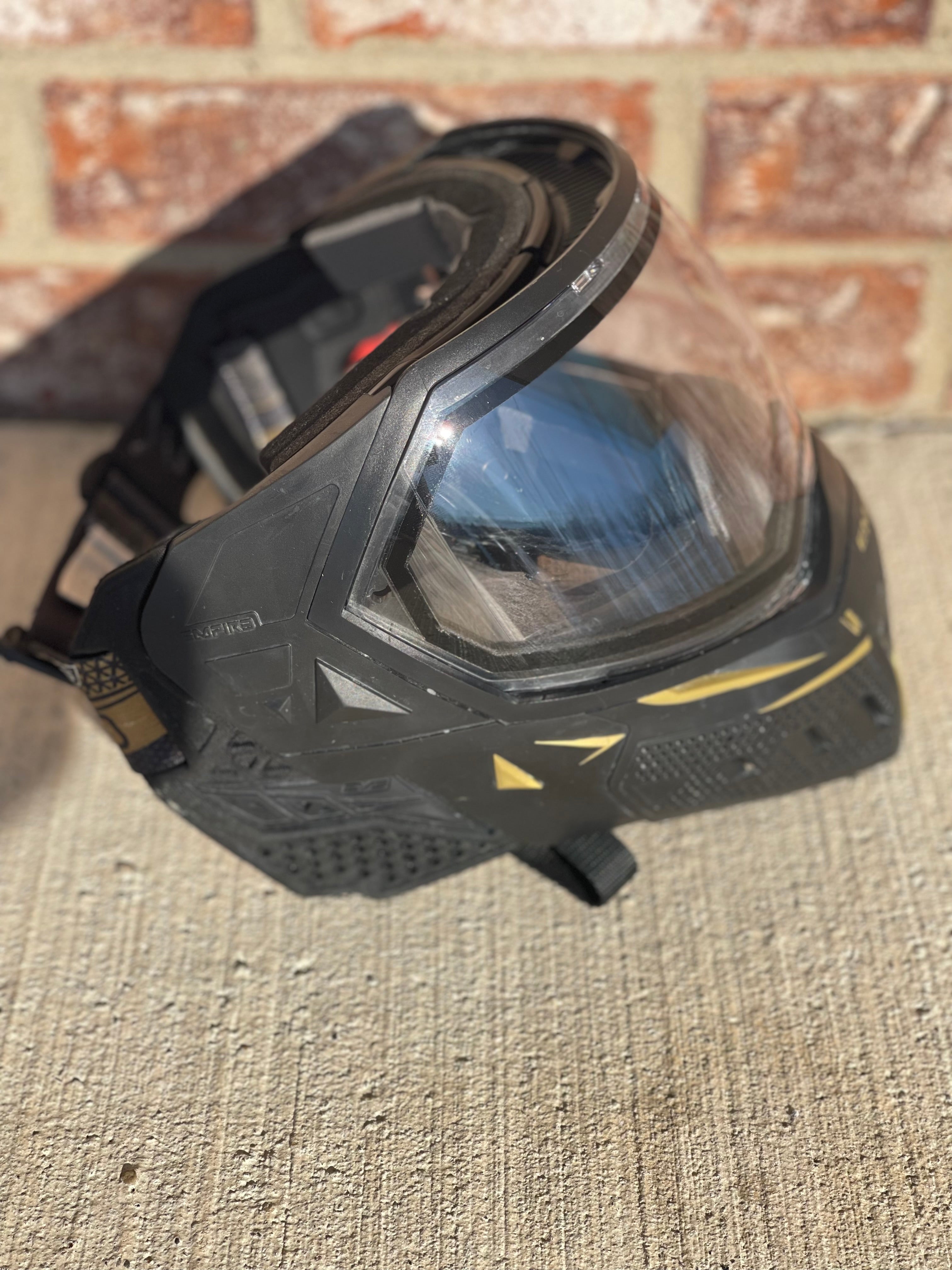 Used Empire EVS Paintball Mask - Black/Gold w/ Extra Lens