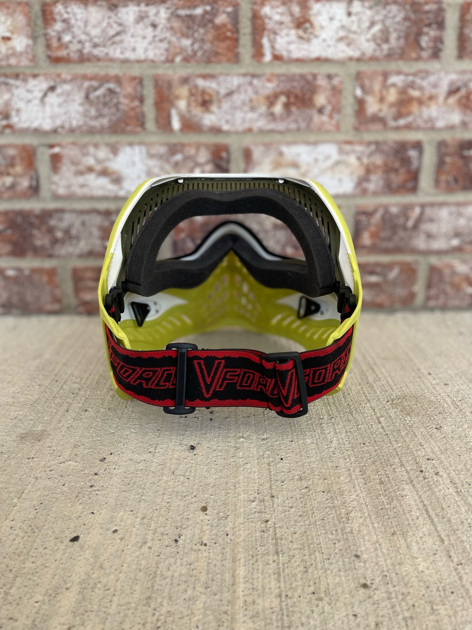 Used V-Force Grill Paintball Mask - SE White on Lime w/Visor