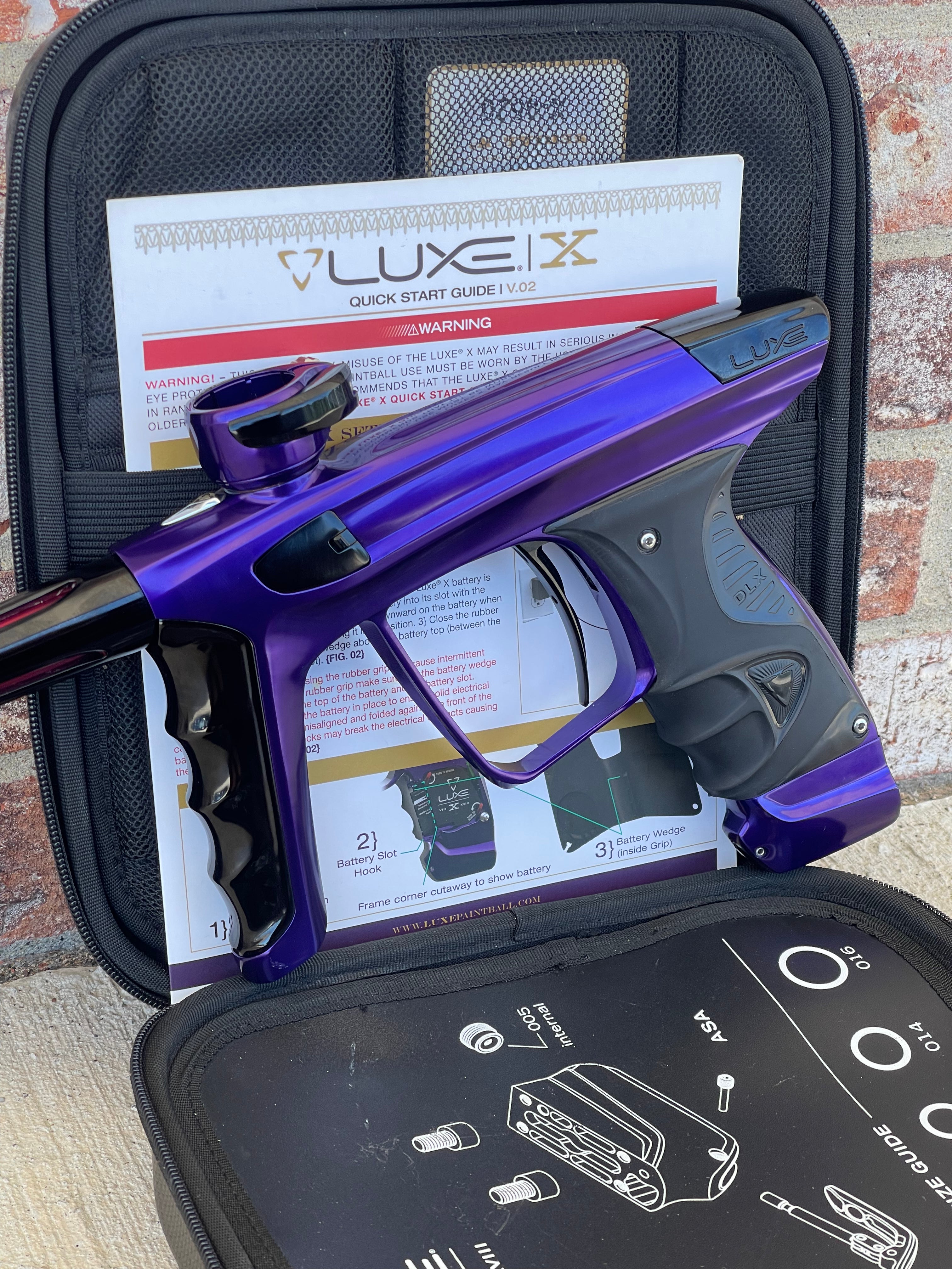 Used DLX Luxe X Paintball Gun - Gloss Purple / Gloss Black