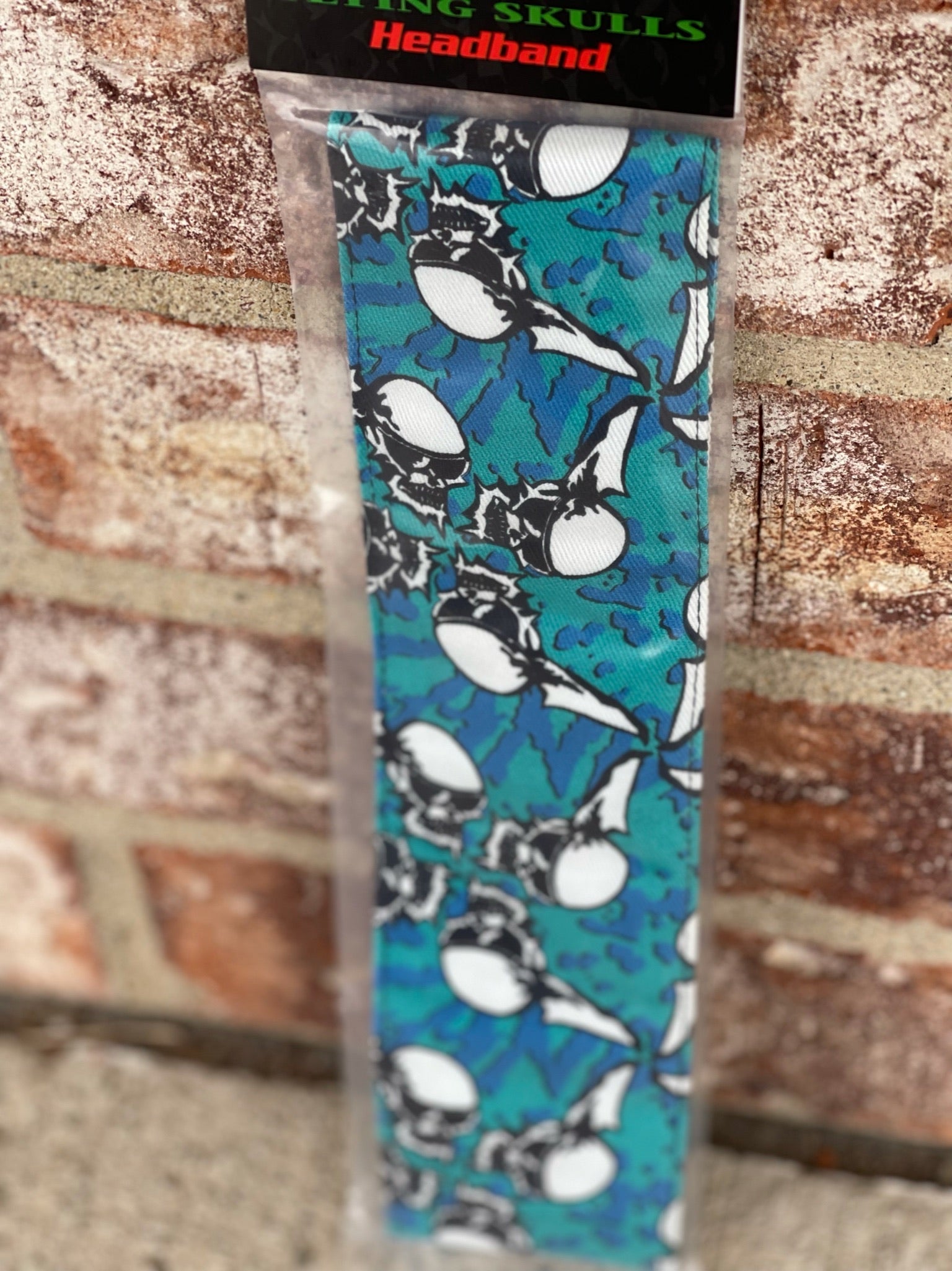 Sandana Retro Teal Flying Skulls