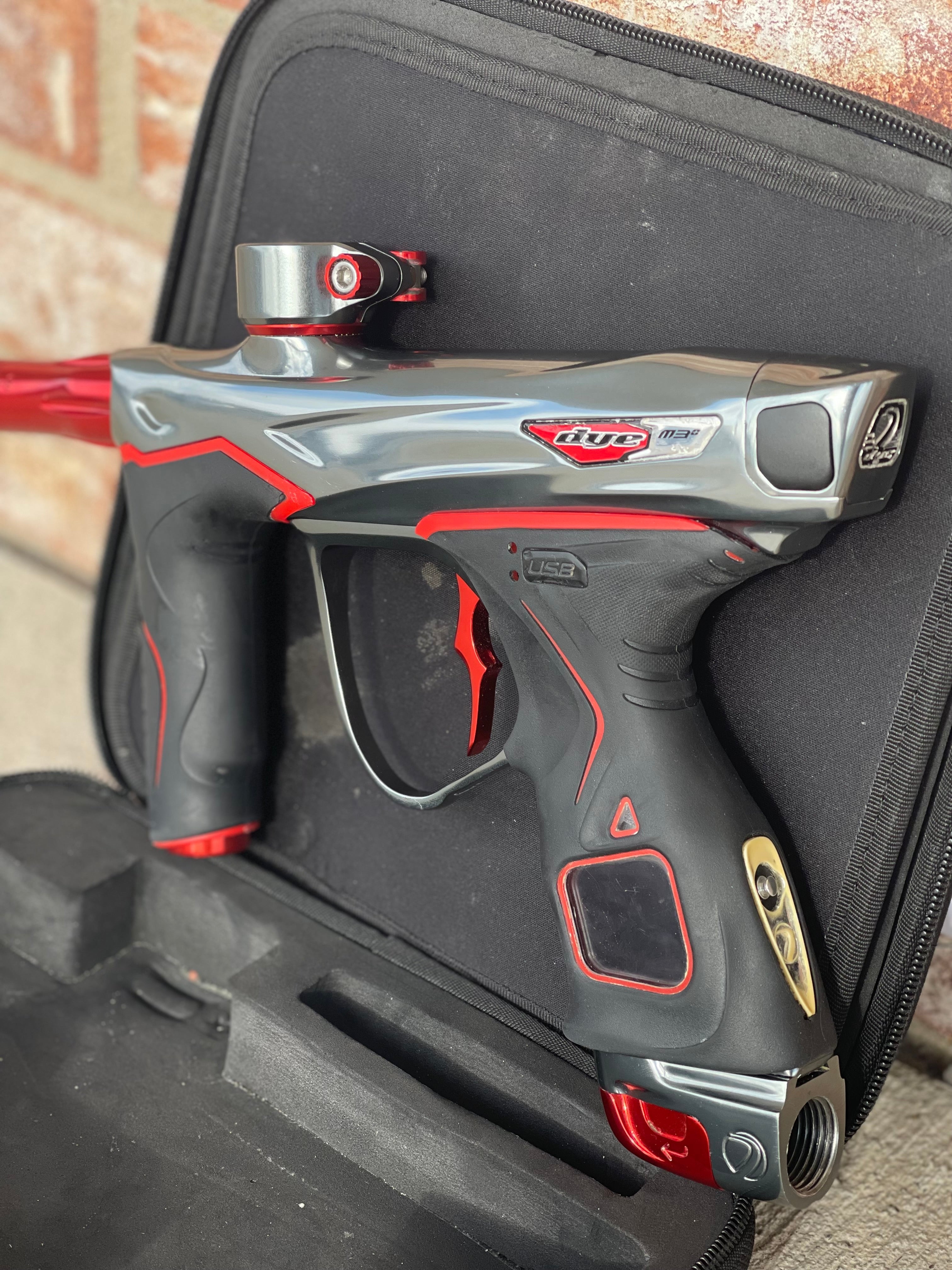 Used Dye M3+ Paintball Gun - Grey/Red