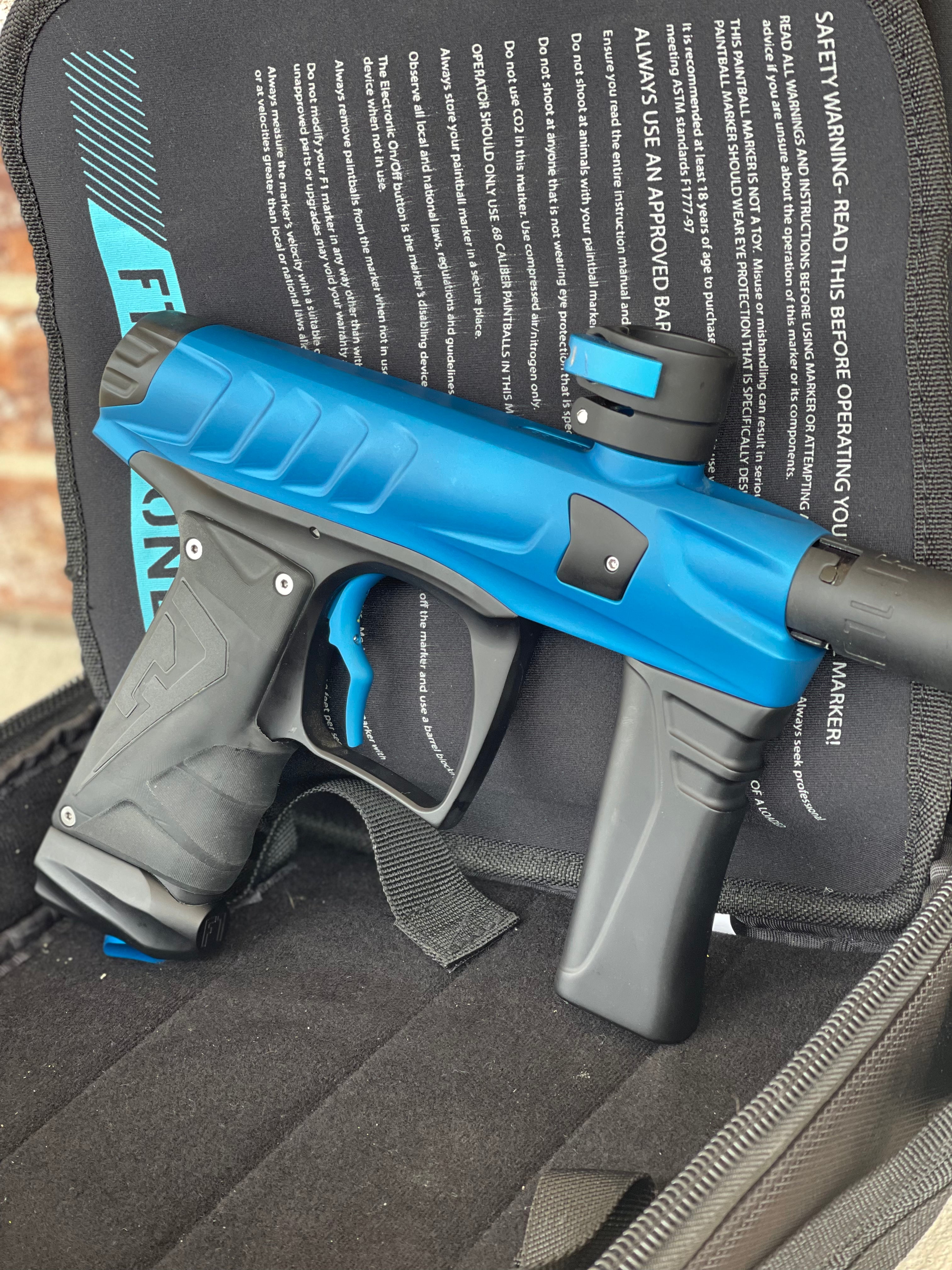 Used Field One Force Paintball Gun - Dust Blue with Full Acculock Barrel Kit