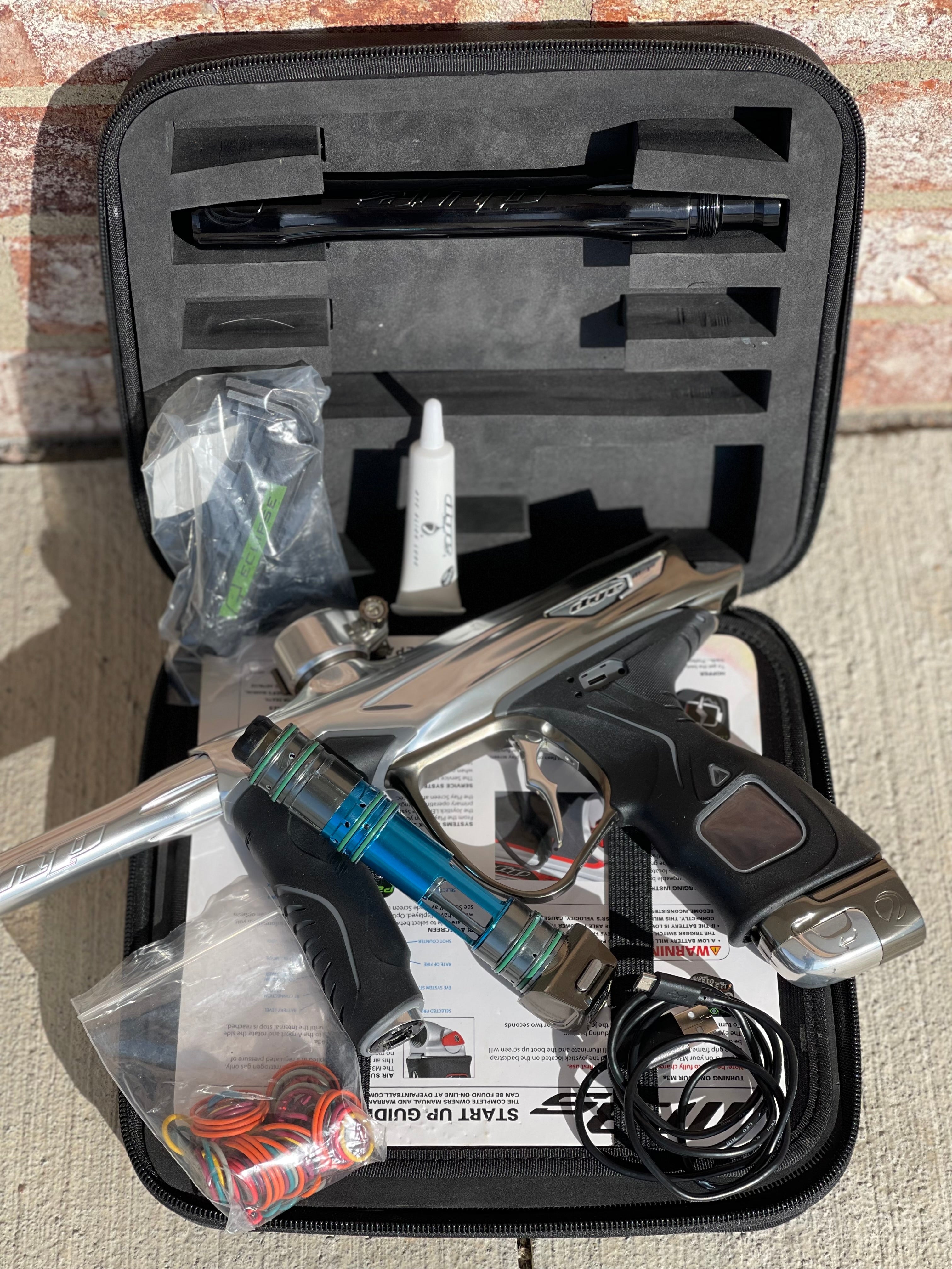 Used Dye M3+ Paintball Gun PGA Champagne w/ Black Grips Punishers