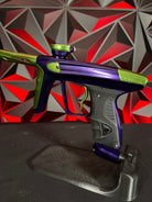 Used DLX Luxe X Paintball Gun - Gloss Purple / Gloss Lime w/ Deuce Trigger