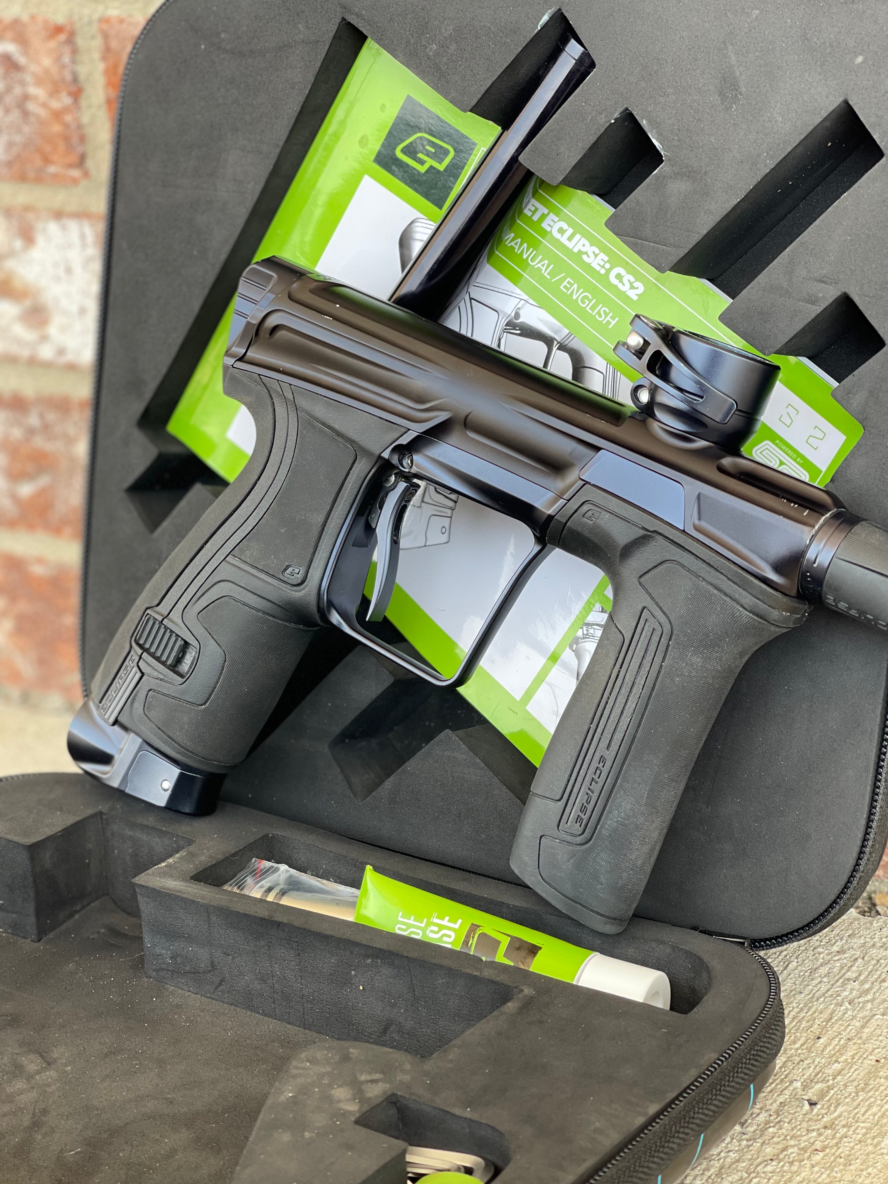 Used Eclipse CS2 Paintball Gun Midnight with CS2 Pro Back Cap