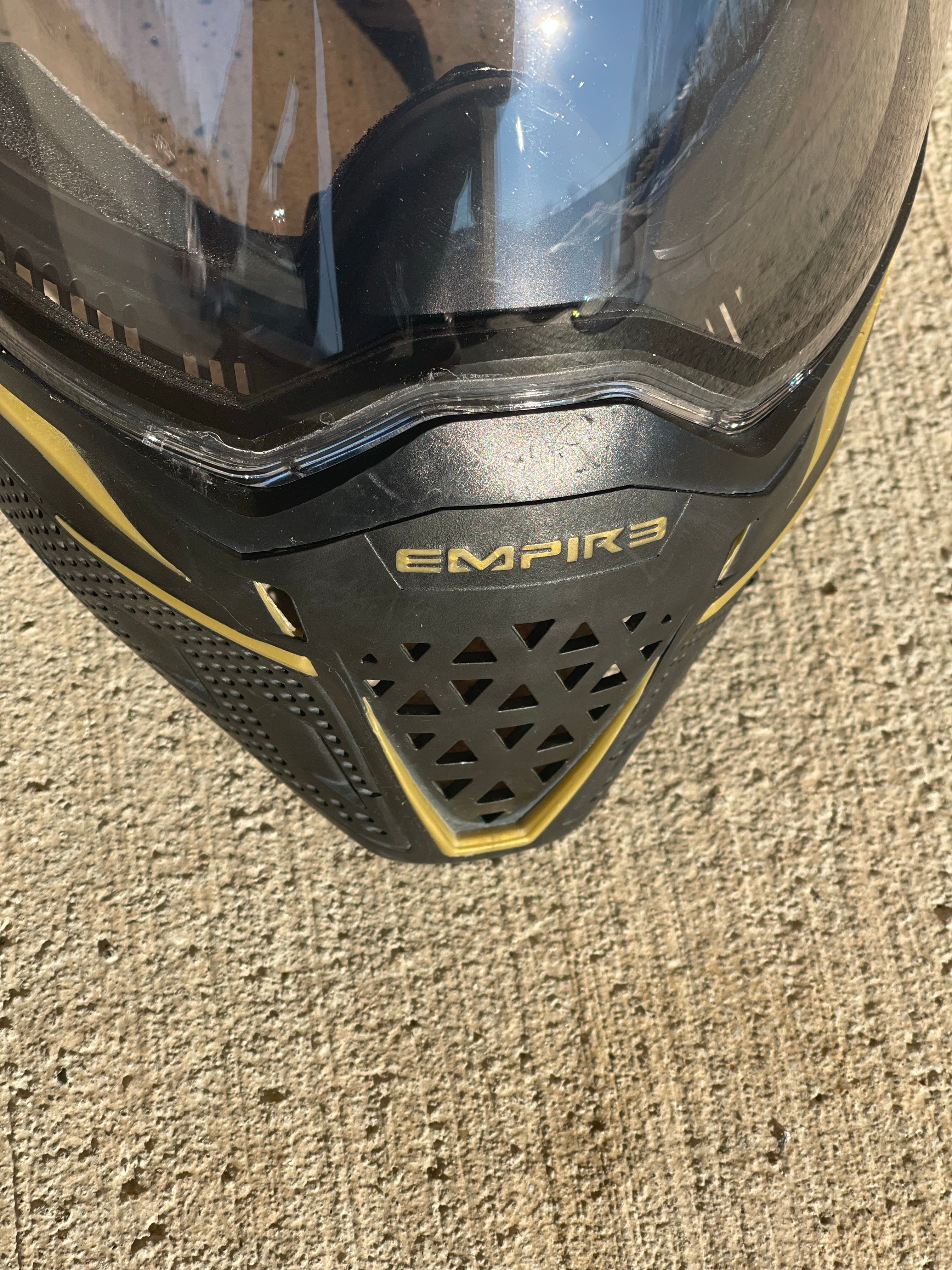 Used Empire EVS Paintball Mask - Black/Gold w/ Extra Lens